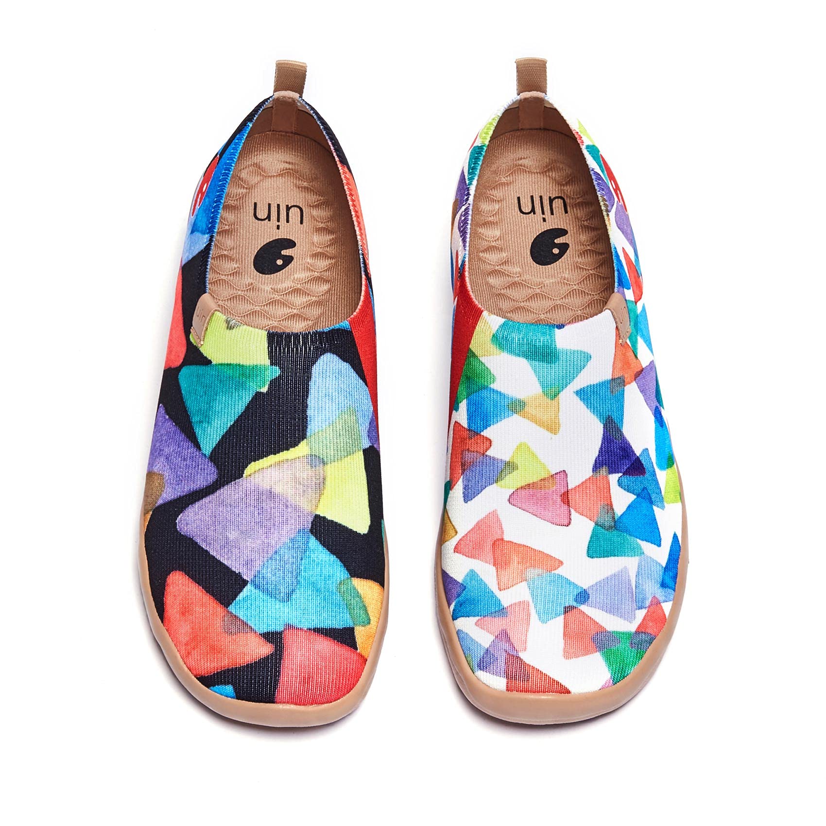 UIN Women's Slip On Sneakers - Comfortable Knit Loafers with Artistic Painting | Soft Walking Shoes for Women | Perfect for Casual Outings, Travel & Everyday Wear