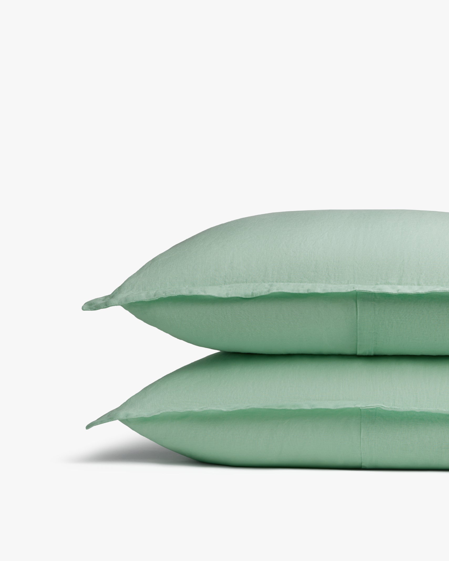 le FLEUR* Premium Linen Sham Set - Jade Green Color - Luxury Bedding for Master Bedroom & Guest Room - Breathable & Soft Pillow Covers for Comfortable Sleep