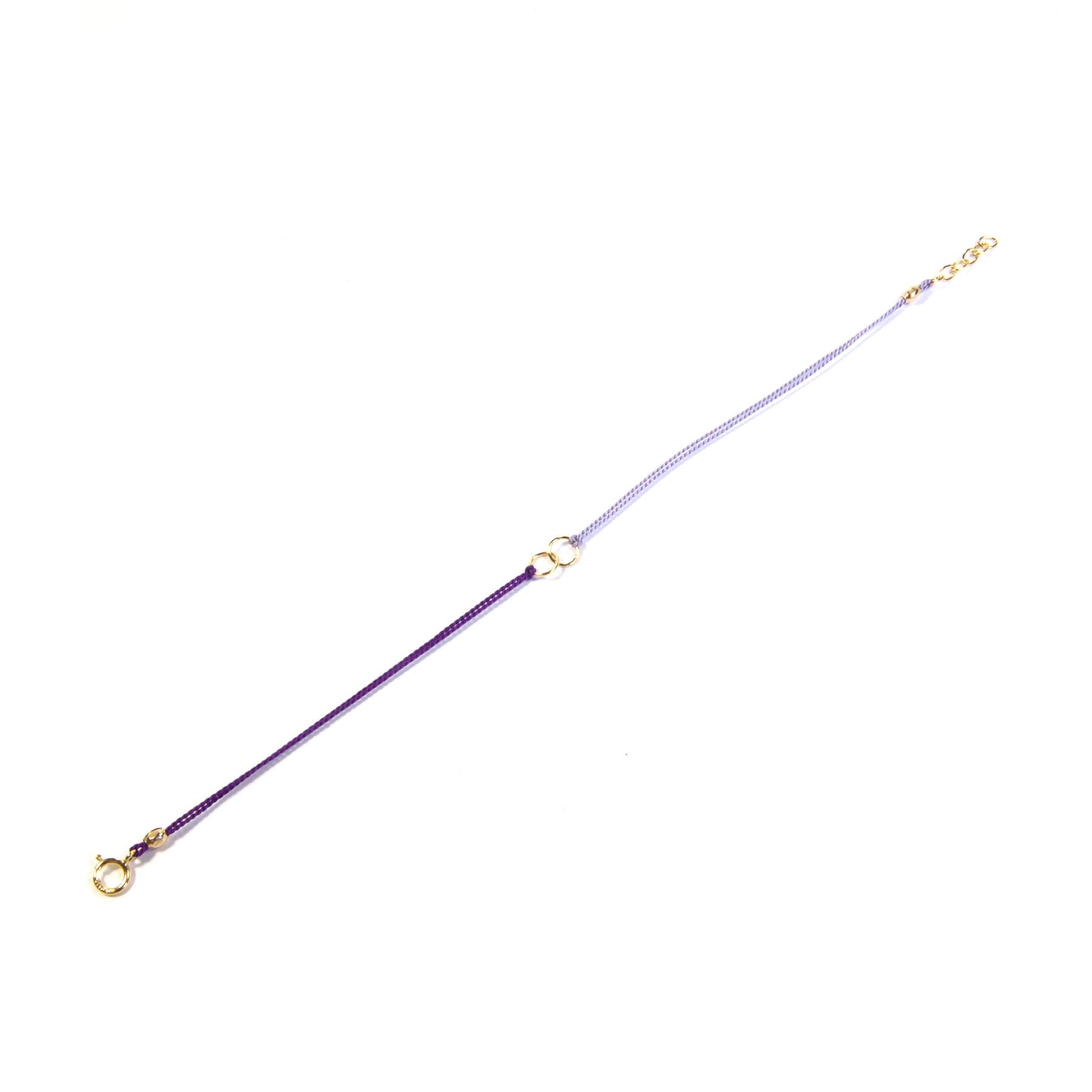Elegant Circle Link Silk Bracelet in Purple & Lilac with Gold Accents - Perfect for Weddings, Parties & Everyday Fashion Accessories