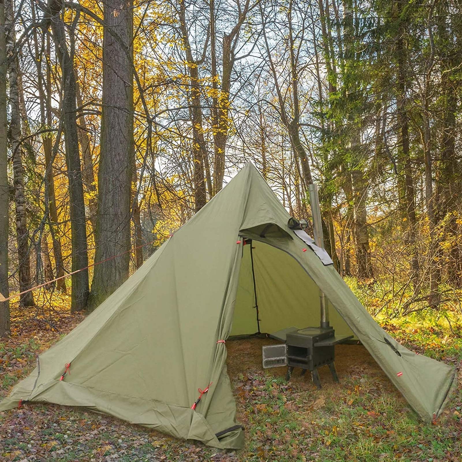 Best Portable Wood Burning Stove for Camping - Lightweight Cast Iron Tent Heater & Outdoor Cooking Stove | Perfect for Backpacking, Hunting, Emergency Survival & Off-Grid Adventures