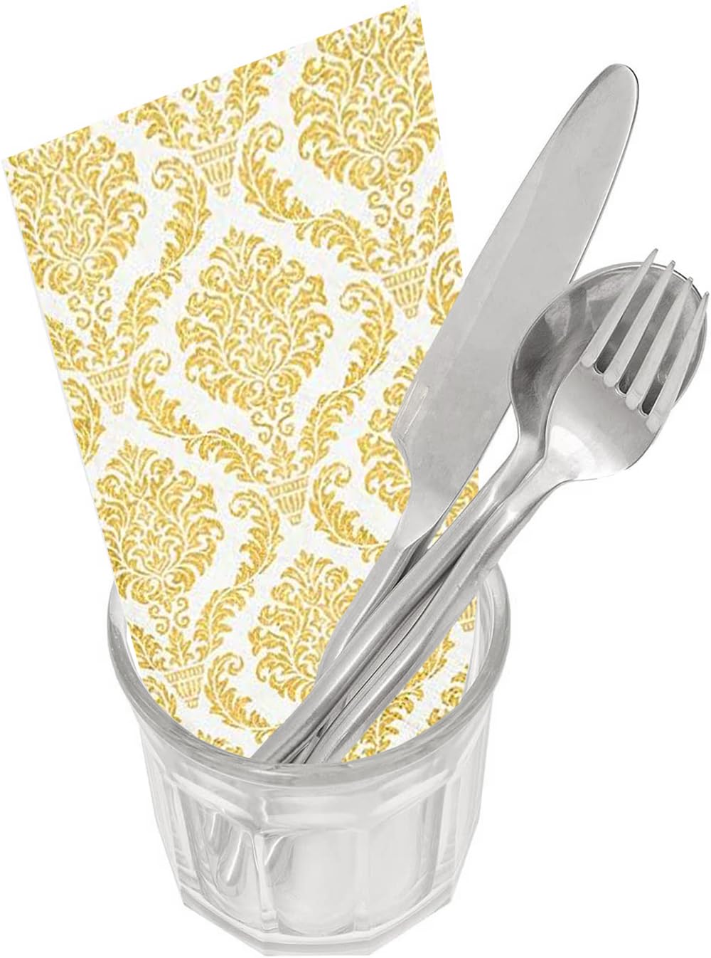 Disposable Paper Hand Towels for Bathroom - Premium Fingertip Guest Towels, Elegant Wedding & Reception Table Decor, Dinner Napkins (Gold, 32-Pack) - Perfect for Parties, Restaurants, and Home Decor