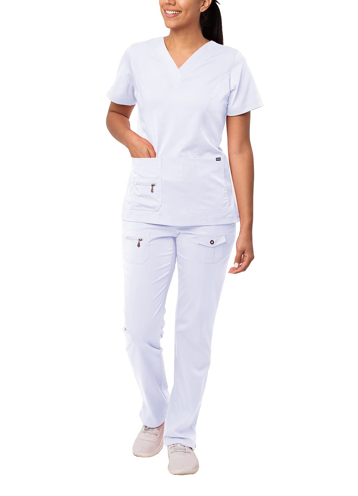 Adar Pro Breakthrough Plus Scrub Set for Women - Enhanced V-Neck Top & Multi-Pocket Pants - Petite/Tall Sizes - Perfect for Nurses, Doctors & Healthcare Professionals - Comfortable Medical Uniform for Long Shifts