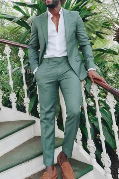 Dark Teal 2-Piece Spring Summer Wedding & Prom Suits for Men - Formal Tuxedo Set with Jacket & Pants - Perfect for Weddings, Proms, Graduations & Special Occasions - CS4314