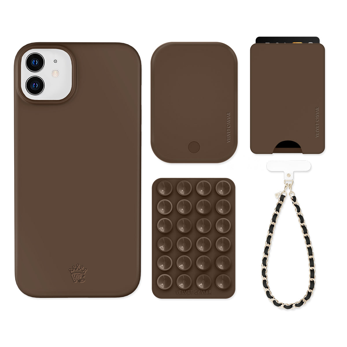 Premium Espresso Brown iPhone Case with Wallet Holder - Stylish & Functional Phone Accessory for Everyday Use, Travel, and Business