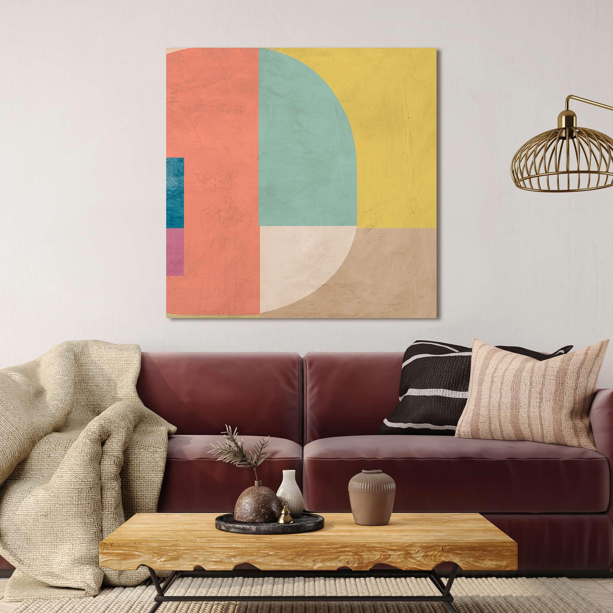 Modern Art Canvas Print 'Planets' by Sonne Taylor – 70x70 cm Wall Decor for Living Room, Bedroom & Office – Framed ART PRINT CAFE' Poster