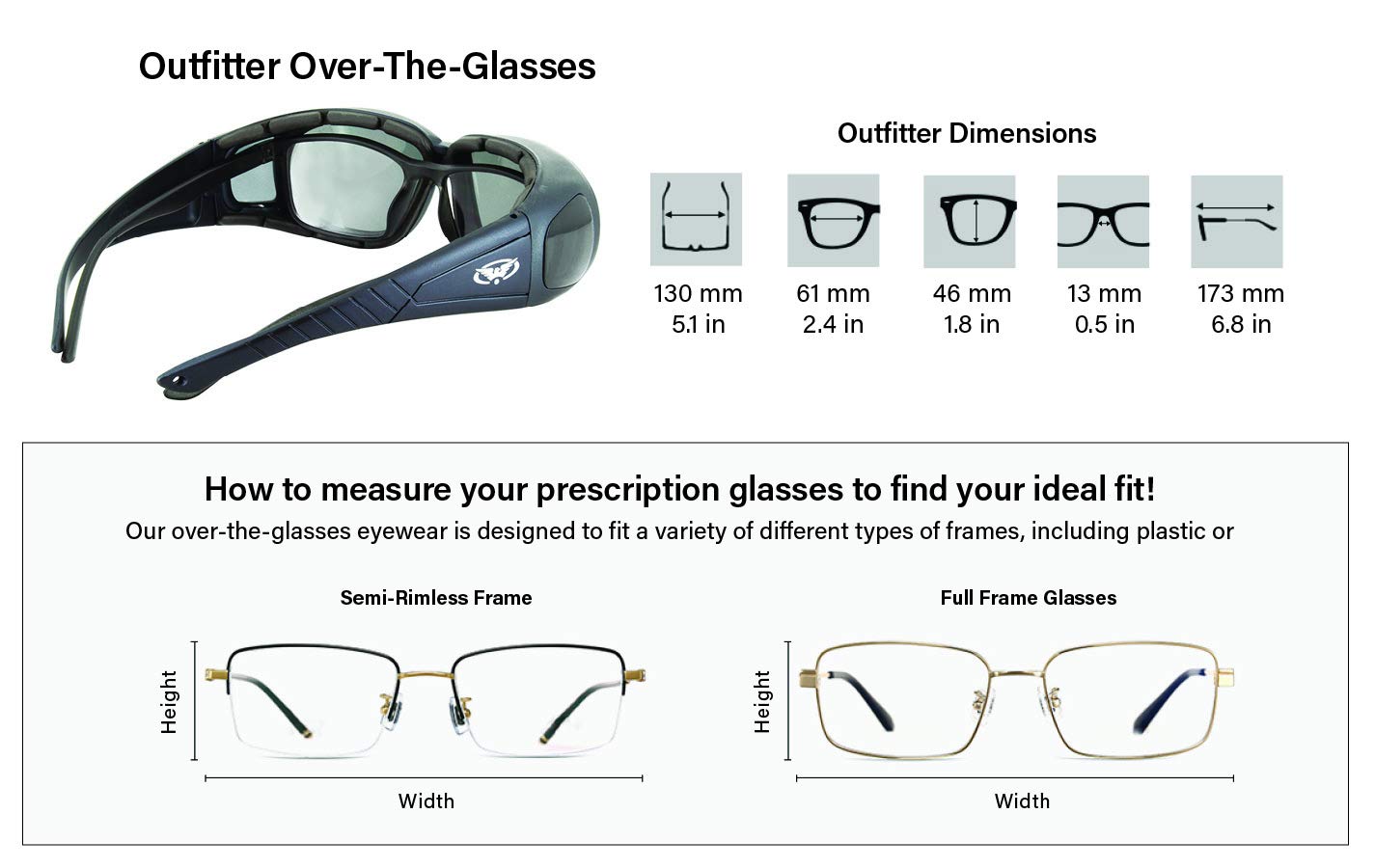 Global Vision Motorcycle Safety Sunglasses with Smoke Lens & Foam Padding - ANSI Z87.1 Certified, Fits Over Prescription Glasses - Perfect for Riding, Cycling & Outdoor Sports
