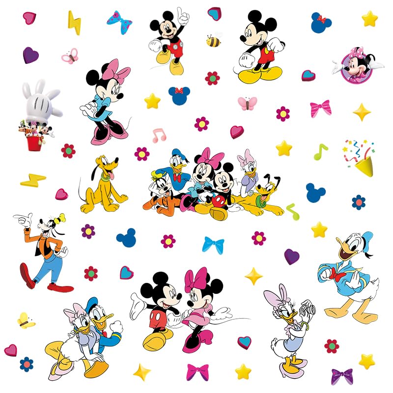 HeyAlpha Removable Cartoon Mouse Wall Stickers for Kids - DIY Nursery, Bedroom & Playroom Decor - Fun & Easy Wall Decoration for Girls & Boys
