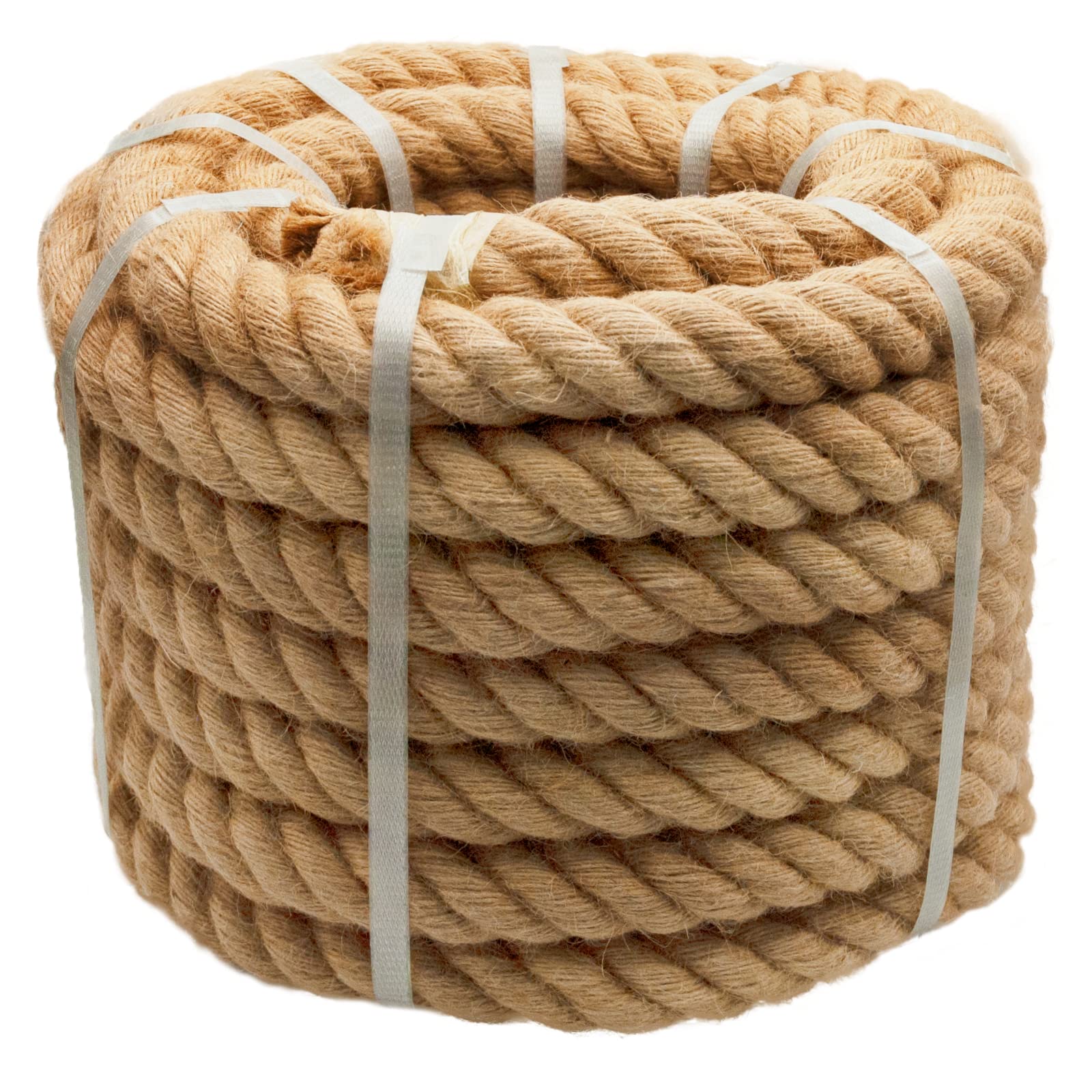 1-1/2 Inch Thick Natural Hemp Rope - 50 Feet Twisted Manila Rope for Swing, Railings, Nautical Decor & DIY Crafts | Heavy Duty Rope for Outdoor, Home & Marine Use