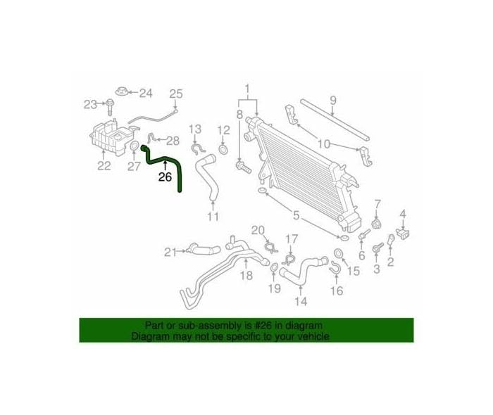 Genuine OEM By-Pass Hose HC3Z-8075-G - Replacement Part for Ford Vehicles - Perfect for Engine Cooling System Maintenance & Repair