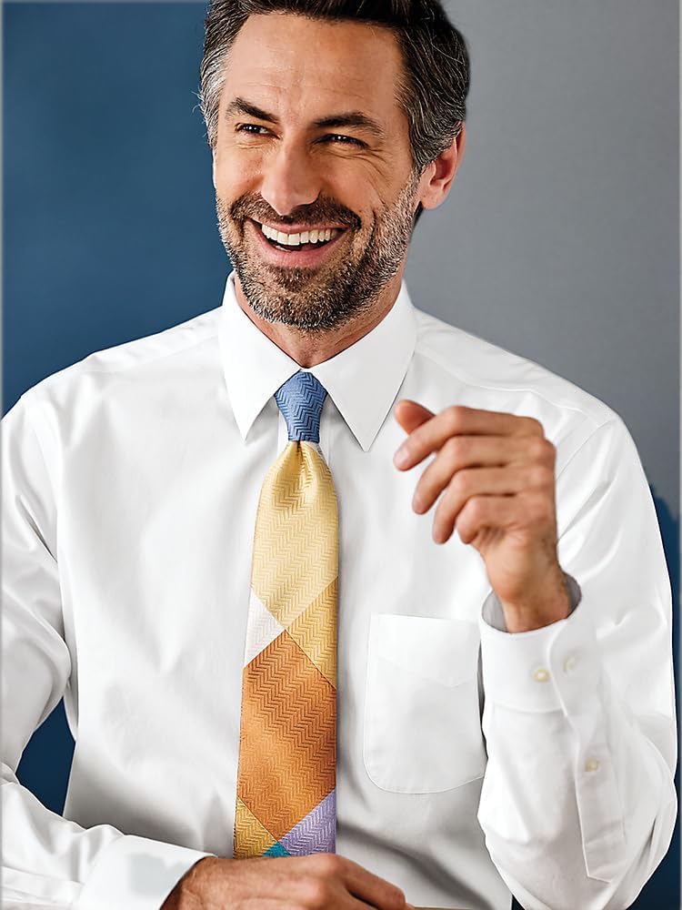 Paul Fredrick Men's Tailored Fit Non-Iron Pinpoint Cotton Dress Shirt - Premium Business & Formal Wear for Office, Interviews & Special Occasions