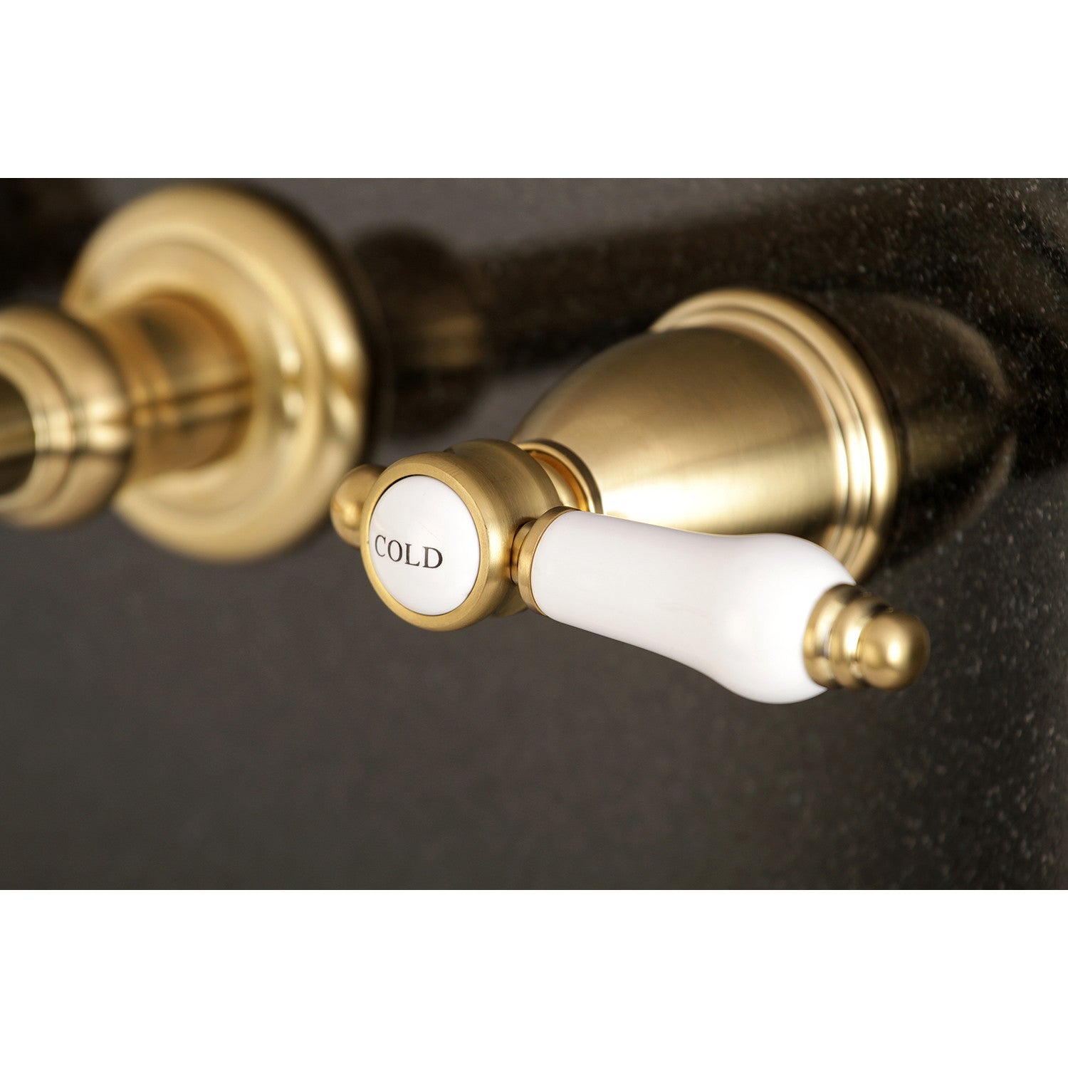 Bel Air KS7027BPL Brushed Brass Roman Tub Faucet - 2 Handle Wall Mount Bathroom Fixture for Luxury Spa & Soaking Tub Experience