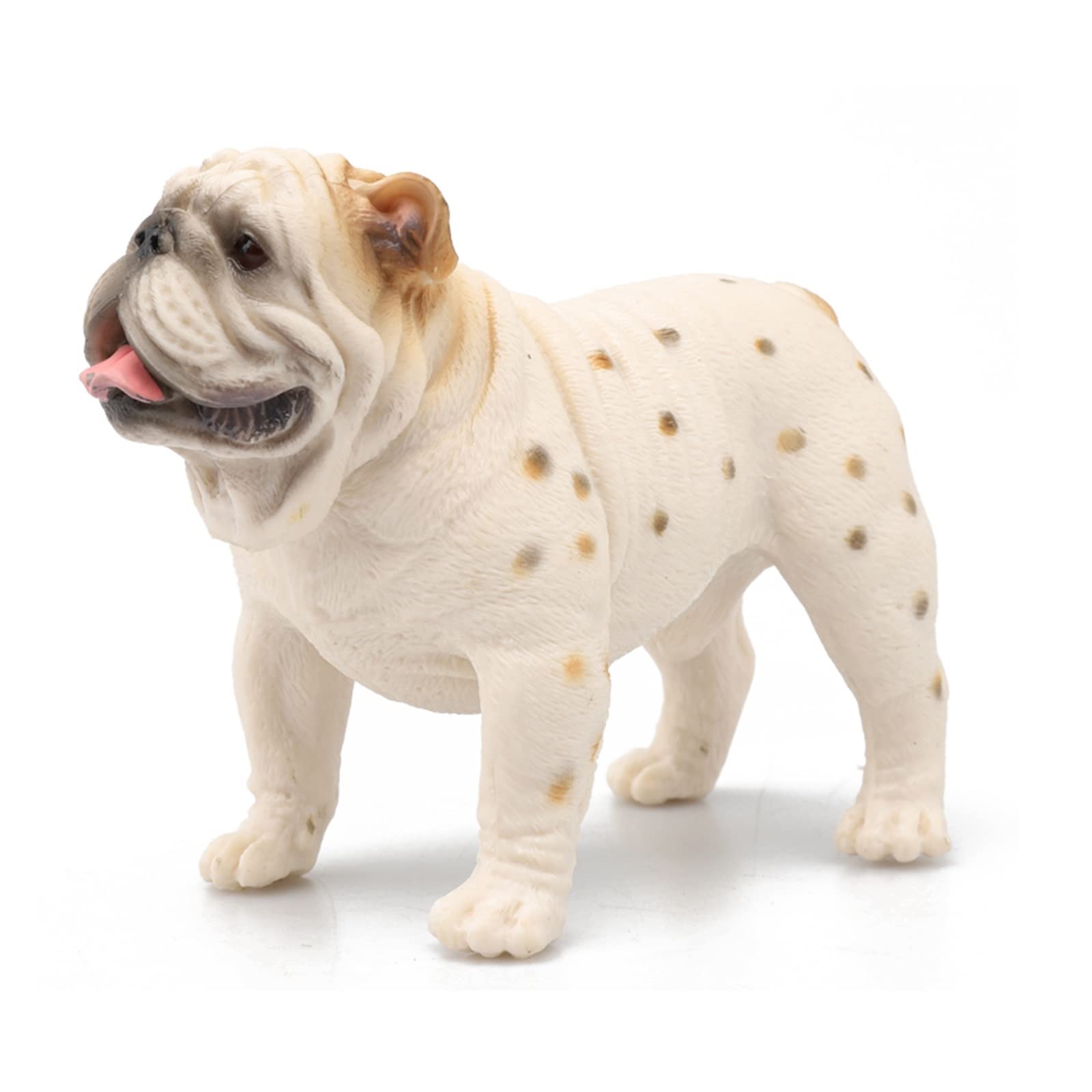 BELLAALONG White Bulldog PVC Animal Figure - Realistic Jungle Animal Toy for Kids, Creative Home Decor & Pet Simulation - Perfect for Playtime, Room Decoration & Collectibles
