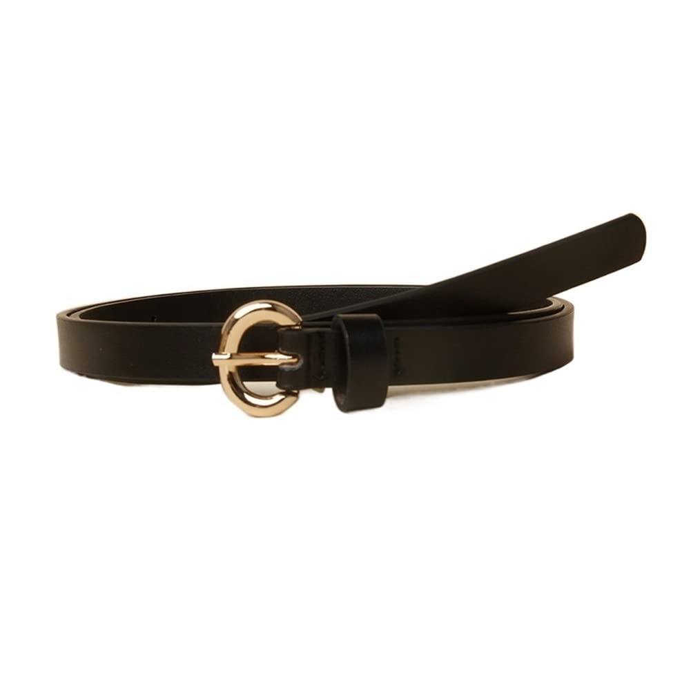 DEADZSW Women's Genuine Leather Belt - Stylish Thin Waist Belt for Jeans & Windbreakers - Adjustable Fashion Accessory for Casual & Office Outfits