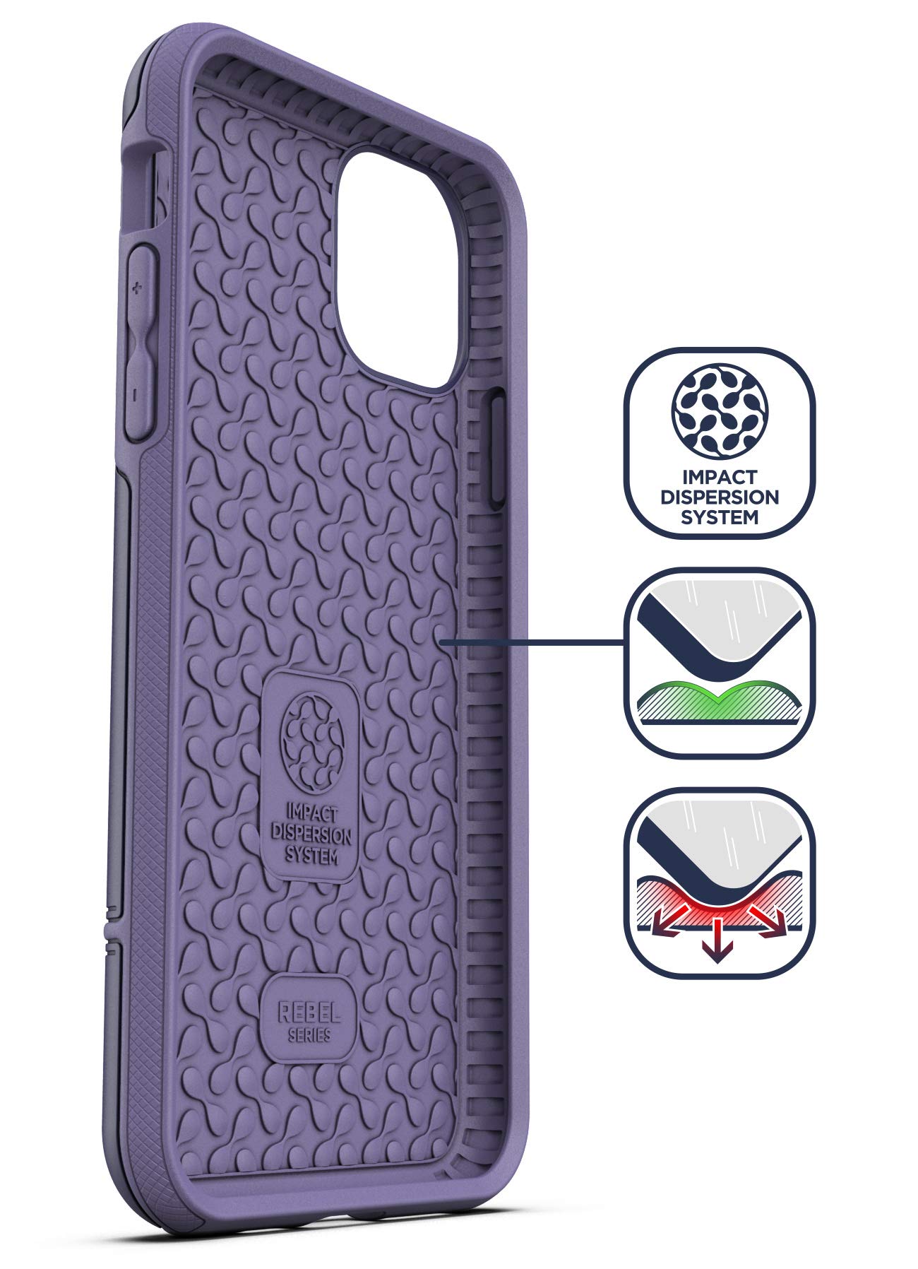 ENCASED Rebel Armor Rugged Protective Case for iPhone 11 PRO - Shockproof, Drop-Proof & Scratch-Resistant Cover (Purple) - Perfect for Outdoor Adventures, Work & Daily Use