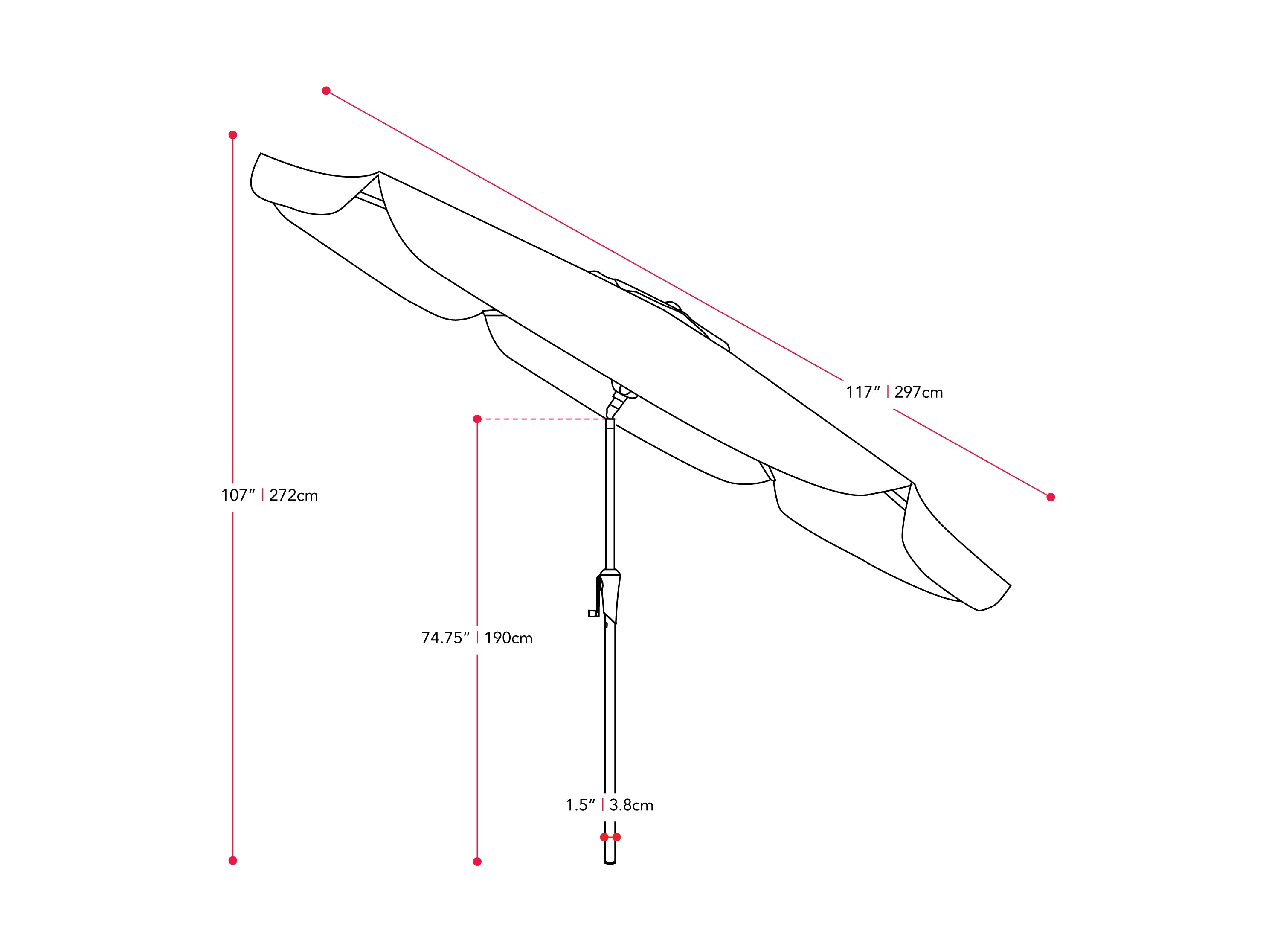 10ft Round Warm White Patio Umbrella - Outdoor Cantilever Umbrella for Poolside, Garden, and Backyard Relaxation
