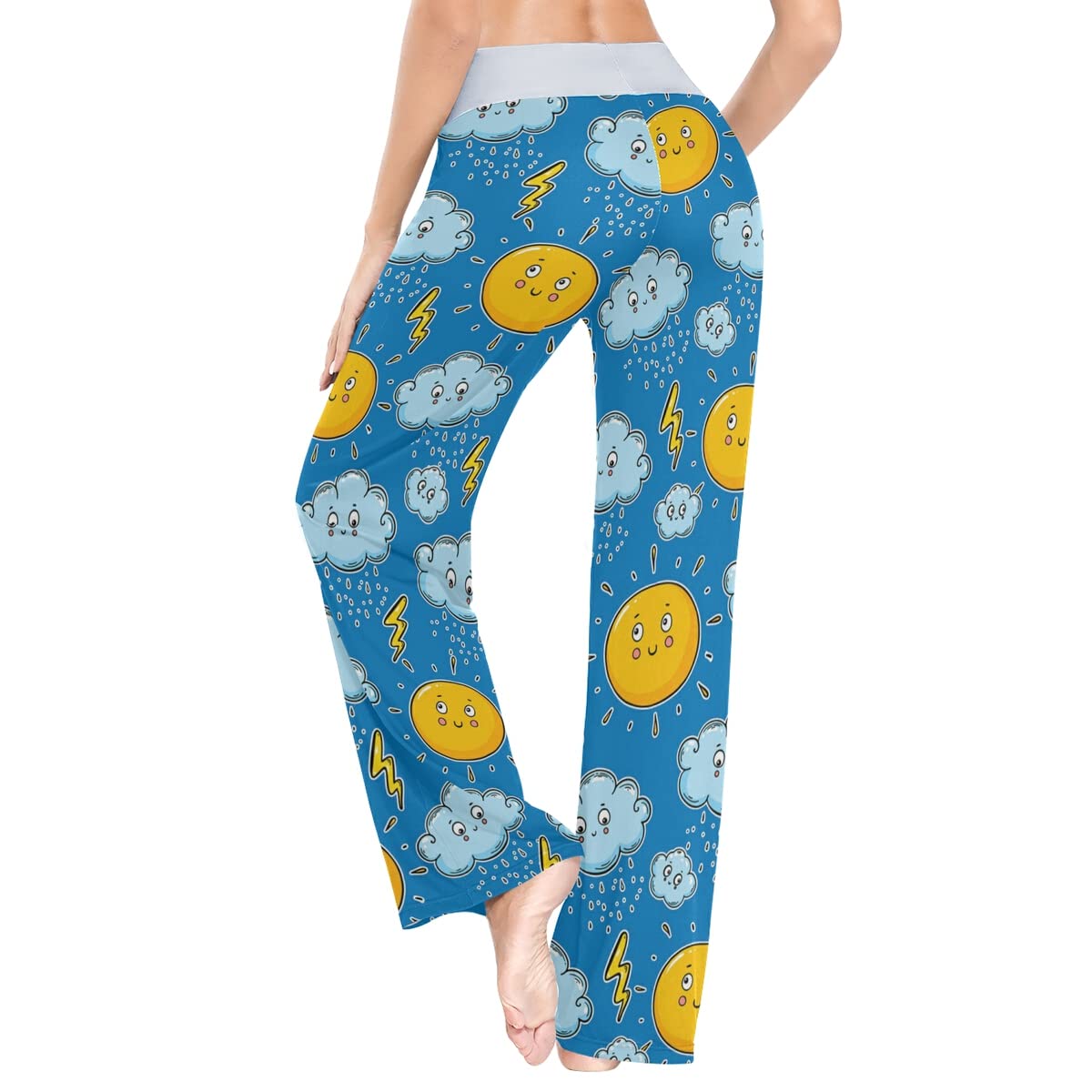 Women's Loose Casual Comfortable Pajama Pants with Drawstring - Wide Leg Palazzo Lounge Pants for Sleep, Yoga & Home Relaxation