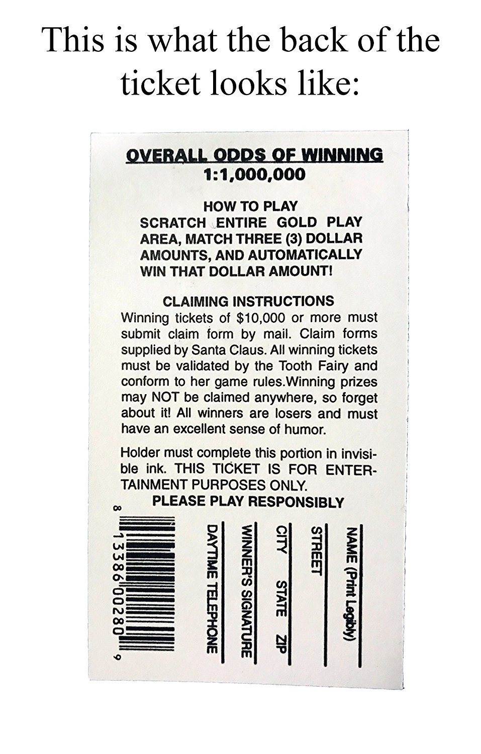 1000 Fake Lottery Tickets - Scratch Off Prank Cards - Fun Gag Gifts for Parties & Jokes - Perfect for Pranks, Birthday Gifts & Office Humor