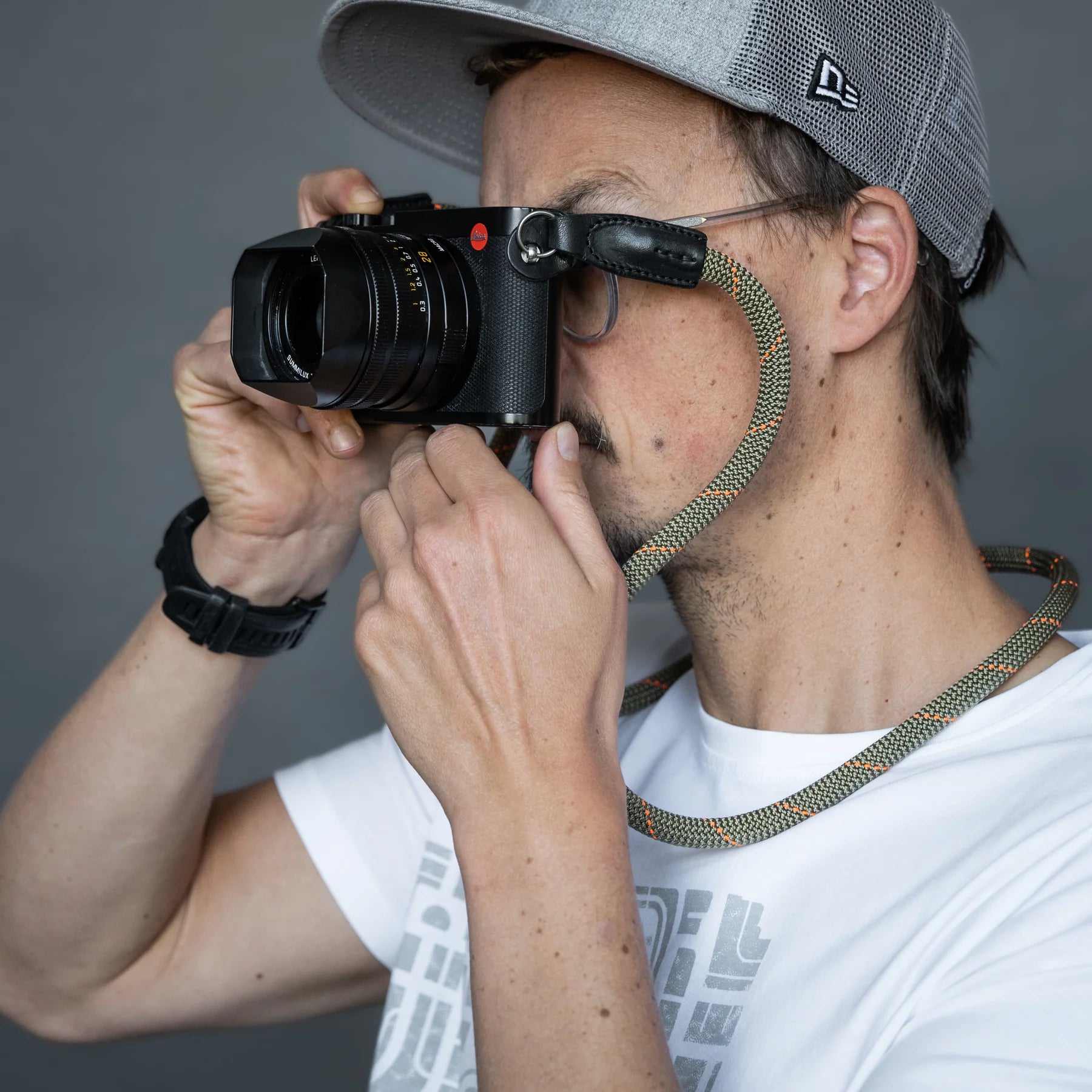 Cooph Rope Camera Strap with Split Ring - 45.3 Inch (115cm) Adjustable Neck Strap for DSLR, Mirrorless Cameras - Durable & Comfortable Orange Sagebrush Design - Perfect for Travel, Hiking & Photography Enthusiasts