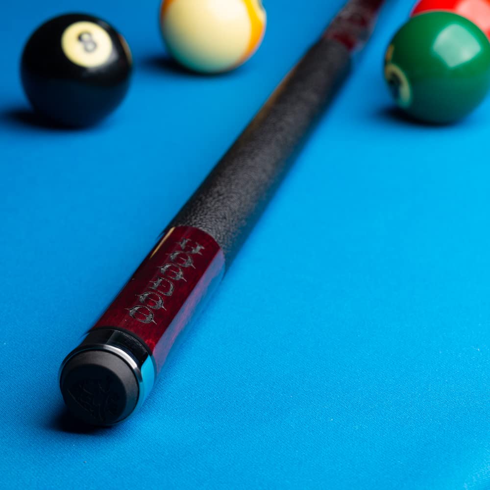 VOODOO Billiards Pool Cue Stick - Premium Blood Red & Black Magic Design - Professional Billiard Accessory for Pool Halls, Game Rooms & Home Entertainment