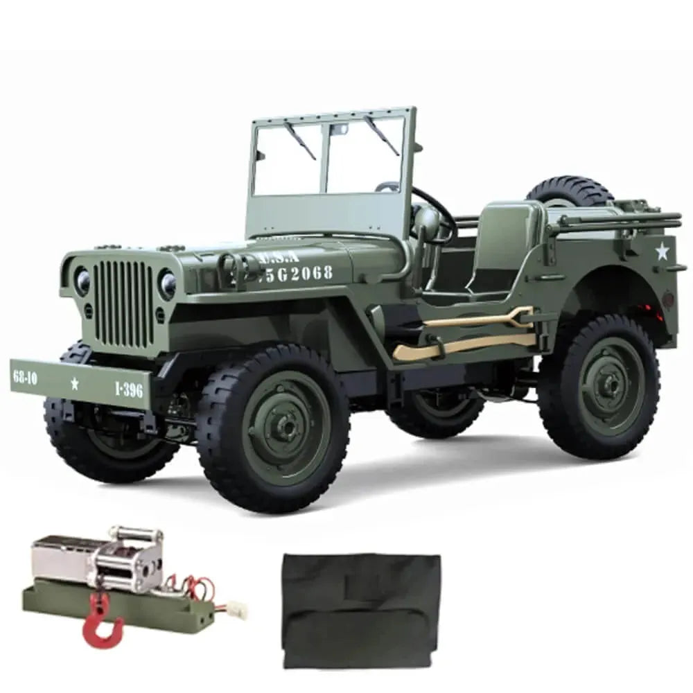 **JJRC C8815 4WD Off-Road RC Truck - 1:12 Scale Willys Military Jeep Remote Control Car for Adults & Kids - High Speed Climbing Vehicle for Outdoor, Backyard, Trail Adventures (USA Only)**
