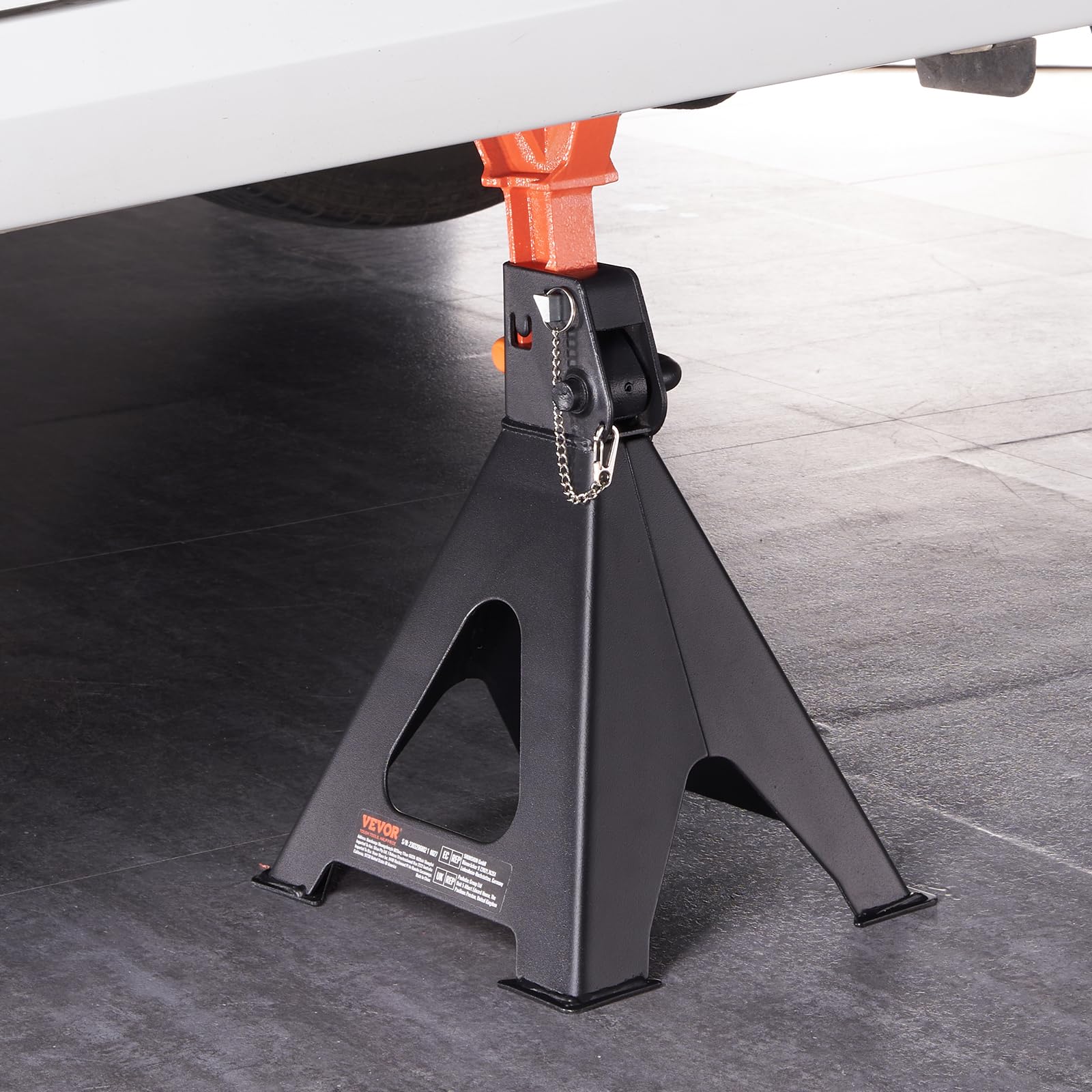 VEVOR 6 Ton (13,000 lbs) Capacity Heavy Duty Jack Stands - Double Locking Safety, 14.2-23 Inch Adjustable Height - for SUV, Pickup Truck, Car & UTV/ATV Vehicle Maintenance & Repair - Red (1 Pair)