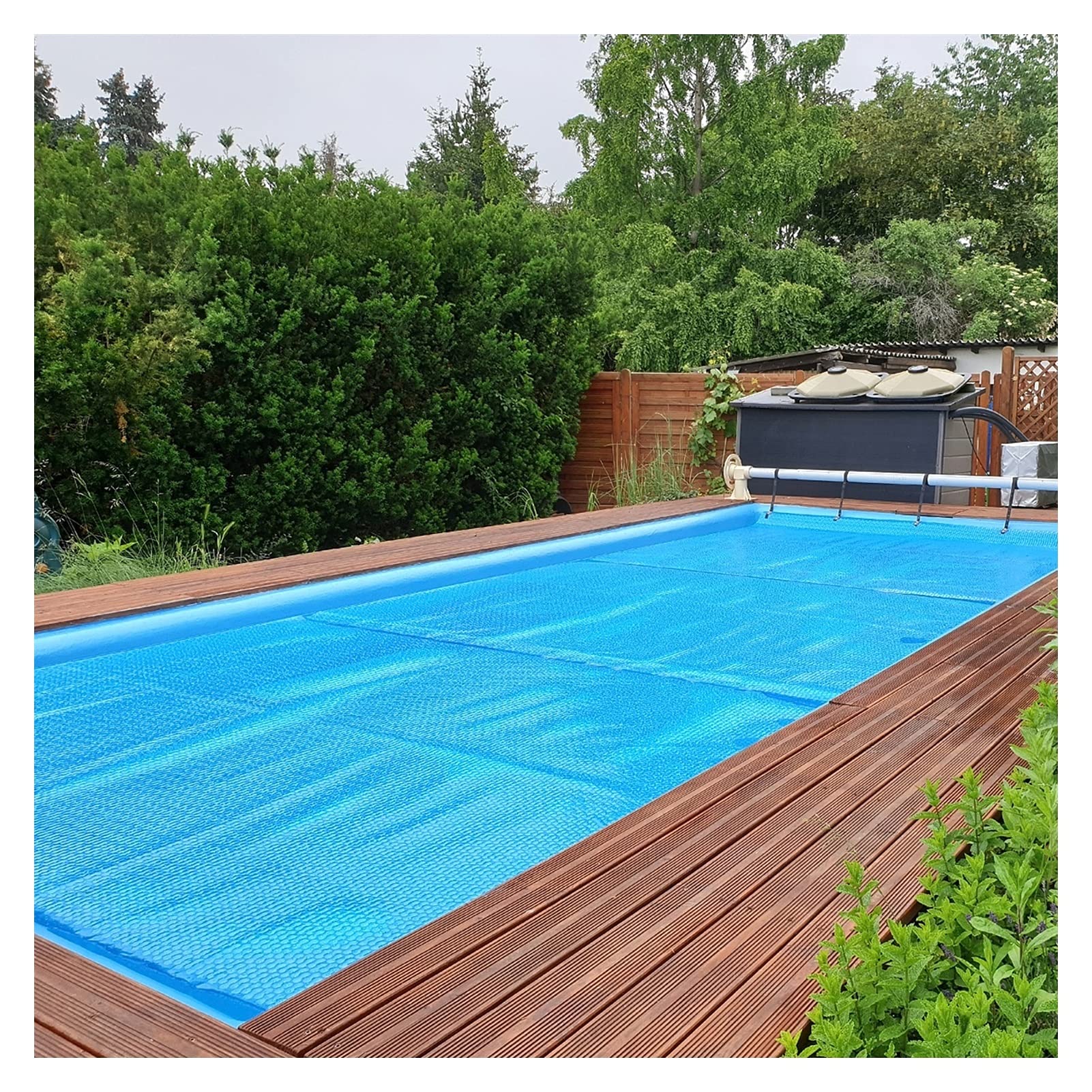 Premium Rectangular Solar Pool Cover - Blue Bubble Heat Retention Blanket for In-Ground Pools, Spas & Hot Tubs (6.5ft×9.8ft/2m×3m) | Energy Efficient Sun Heating, Winter Protection & Evaporation Reduction