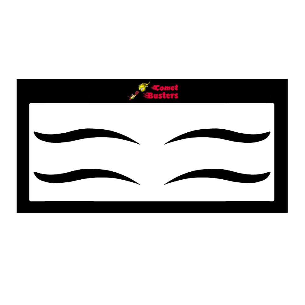 Comet Busters Matte Black Eyeliner Stickers (EYE125) - Waterproof Self-Adhesive Eye Makeup Decals for Party, Halloween & Cosplay