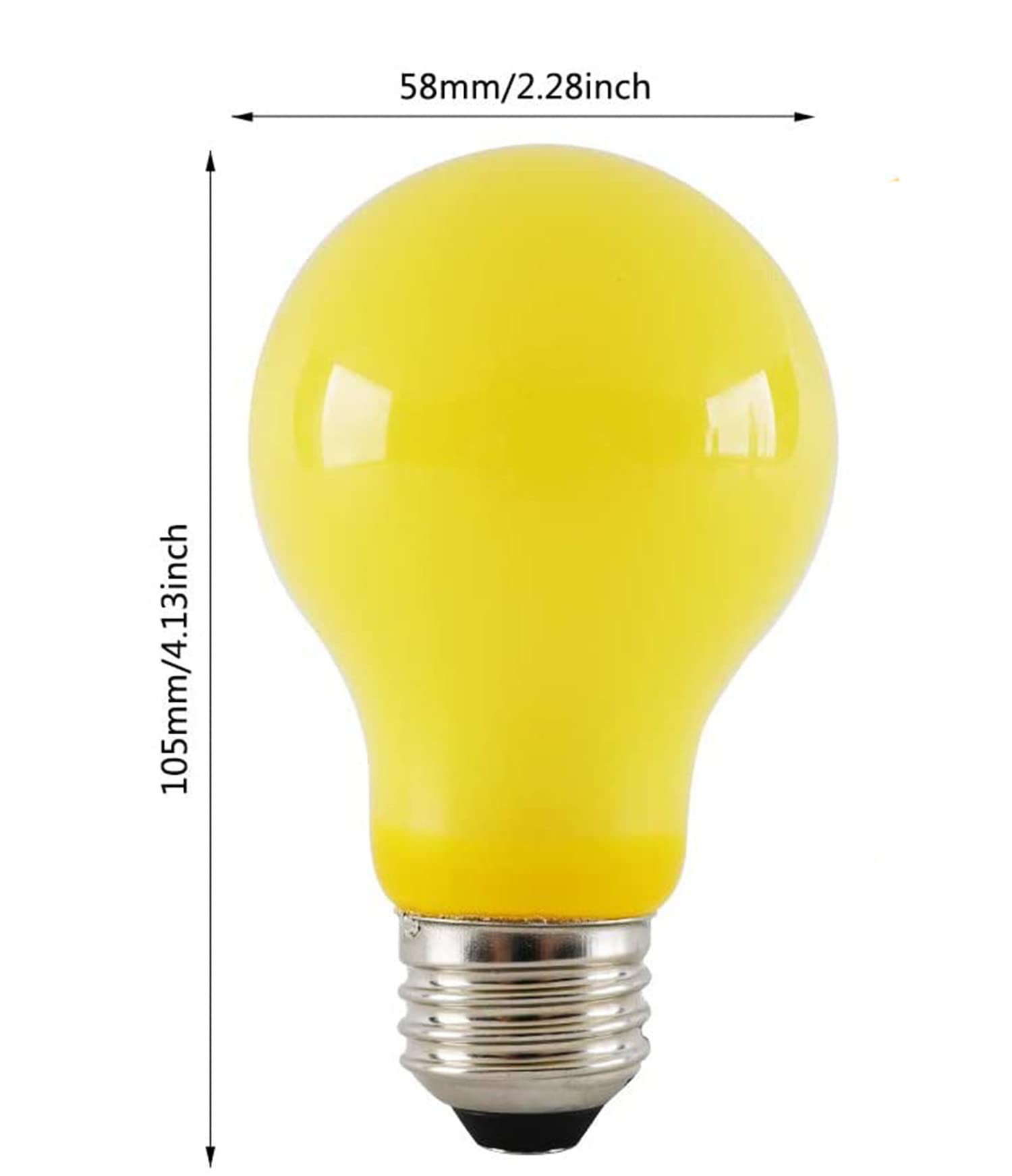 4-Pack 3W A19 LED Bug Light Bulbs - Yellow E26 Base Outdoor Bulbs (25W Equivalent, 2000K Amber Glow) - Night Lights for Bedroom, Garden, Patio, Porch, Backyard & Hallway - Insect Repelling & Cozy Ambiance Lighting