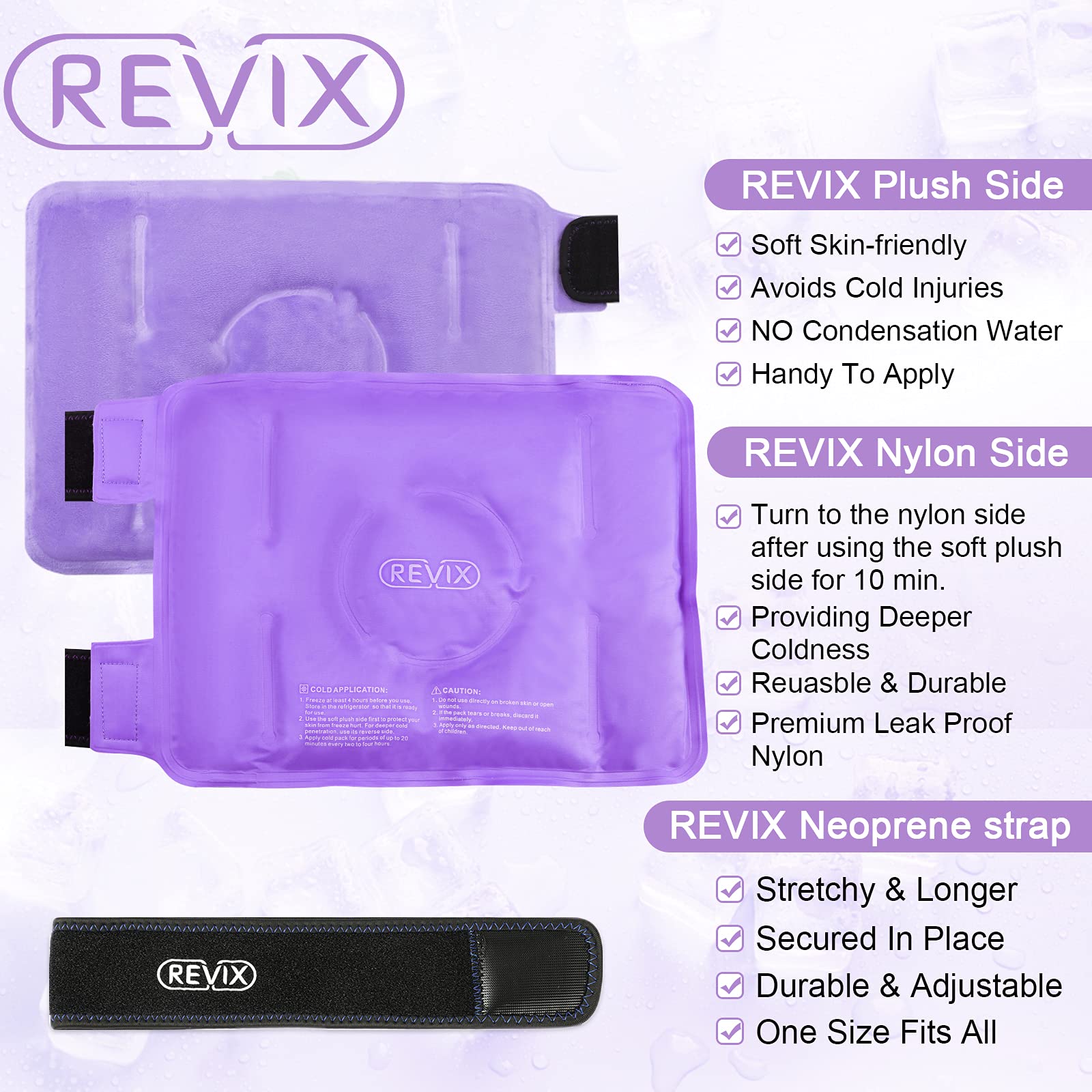REVIX XL Knee Ice Wrap - Reusable Gel Ice Pack for Knee Pain Relief, Injuries & Recovery - Perfect for Sports, Arthritis & Post-Surgery Use