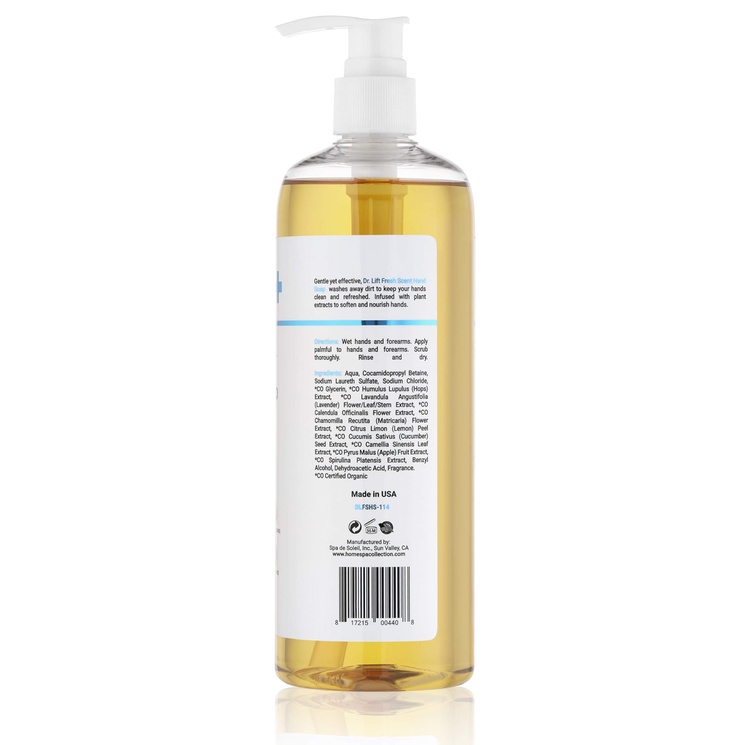 Refreshing Fresh Scent Hand Soap - 16 oz Bottle for Kitchen, Bathroom & Office | Moisturizing & Antibacterial