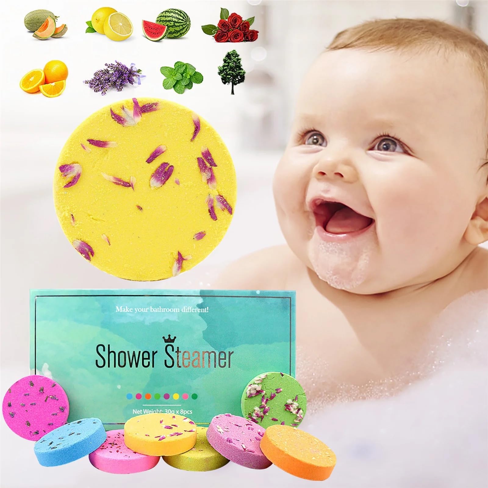Aromatherapy Shower Steamers - 8 Pack Essential Oil Scented Bath Tablets for Relaxation | Self Care Gifts for Women, Perfect for Sister Birthday, Wife Christmas Present & Stocking Stuffers | Enhance Your Shower Experience with Soothing Scents