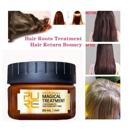 Ramley PURC Magical Hair Mask - Deep Conditioning Treatment for Damaged Hair, Natural Hair Repair, Smooth & Shiny Results - 60ml (2 Pack) | Salon-Quality At-Home Hair Care for Dry, Frizzy & Color-Treated Hair
