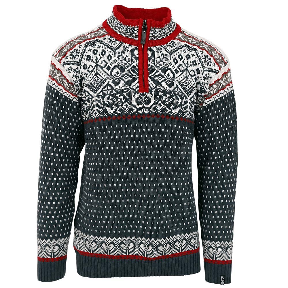 ICEWEAR Baldur Norwegian Cotton Sweater for Men | 100% Cotton Knit Quarter-Zip Pullover with Patterned Collar | Warm Winter Wear for Outdoor Activities & Casual Style