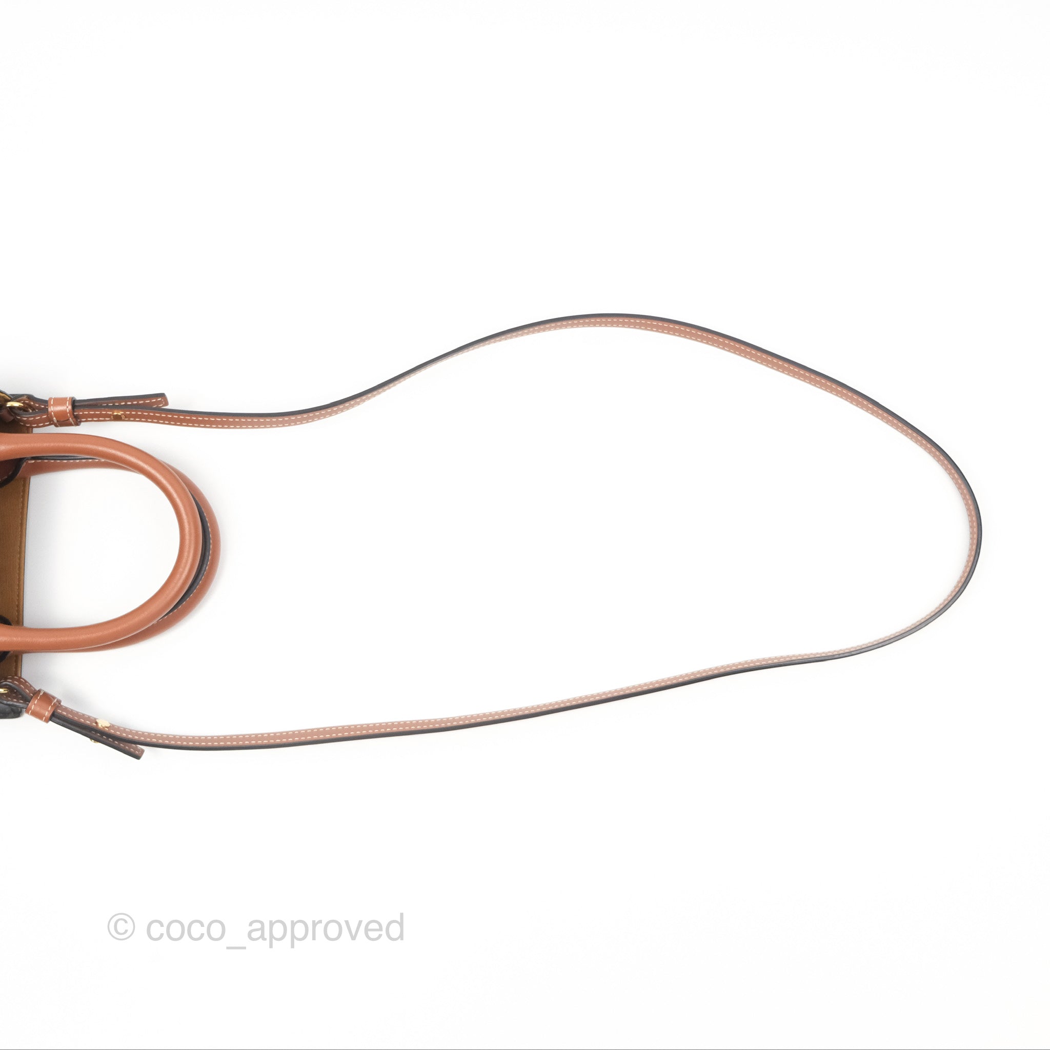 Celine Mini Vertical Cabas Bag Triomphe Canvas Tan Crossbody Shoulder Bag for Women - Perfect for Work, Travel & Everyday Use