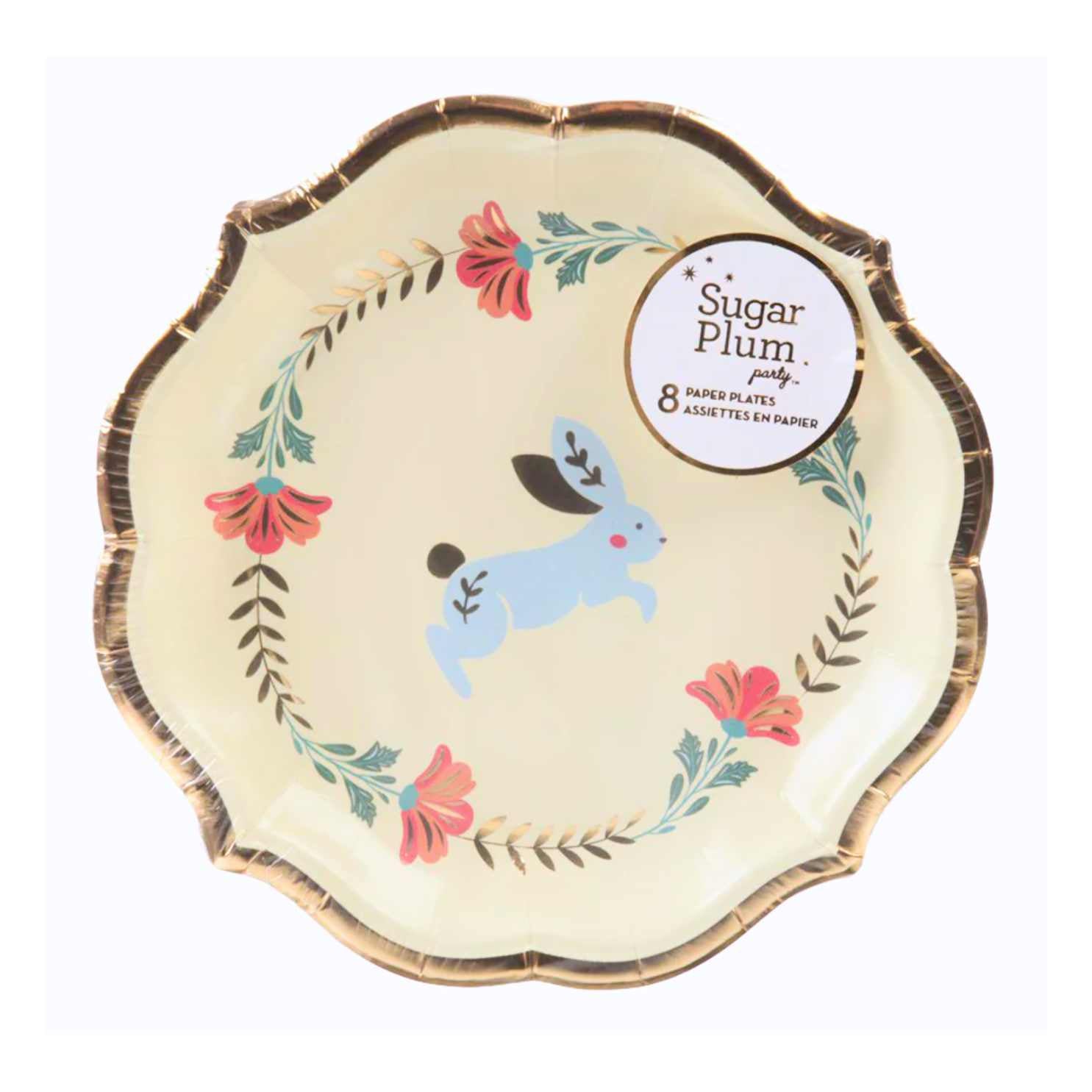 Folklore Easter Salad Plates - Set of 8, Colorful Spring Dinnerware for Holiday Gatherings, Easter Brunch & Family Celebrations