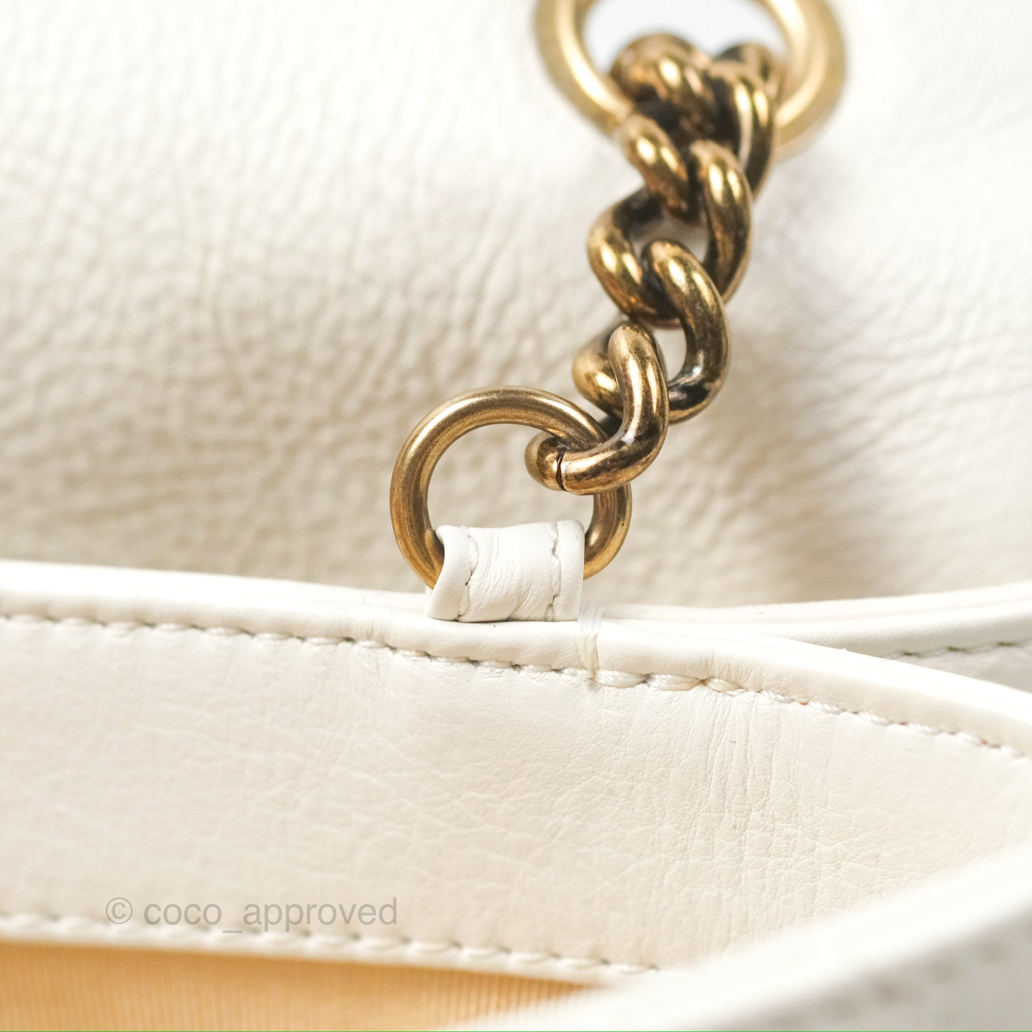 Chanel CC Crown Flap Bag in White Calfskin with Antique Gold Hardware - Luxury Crossbody Purse for Women, Perfect for Evening Events & Date Nights