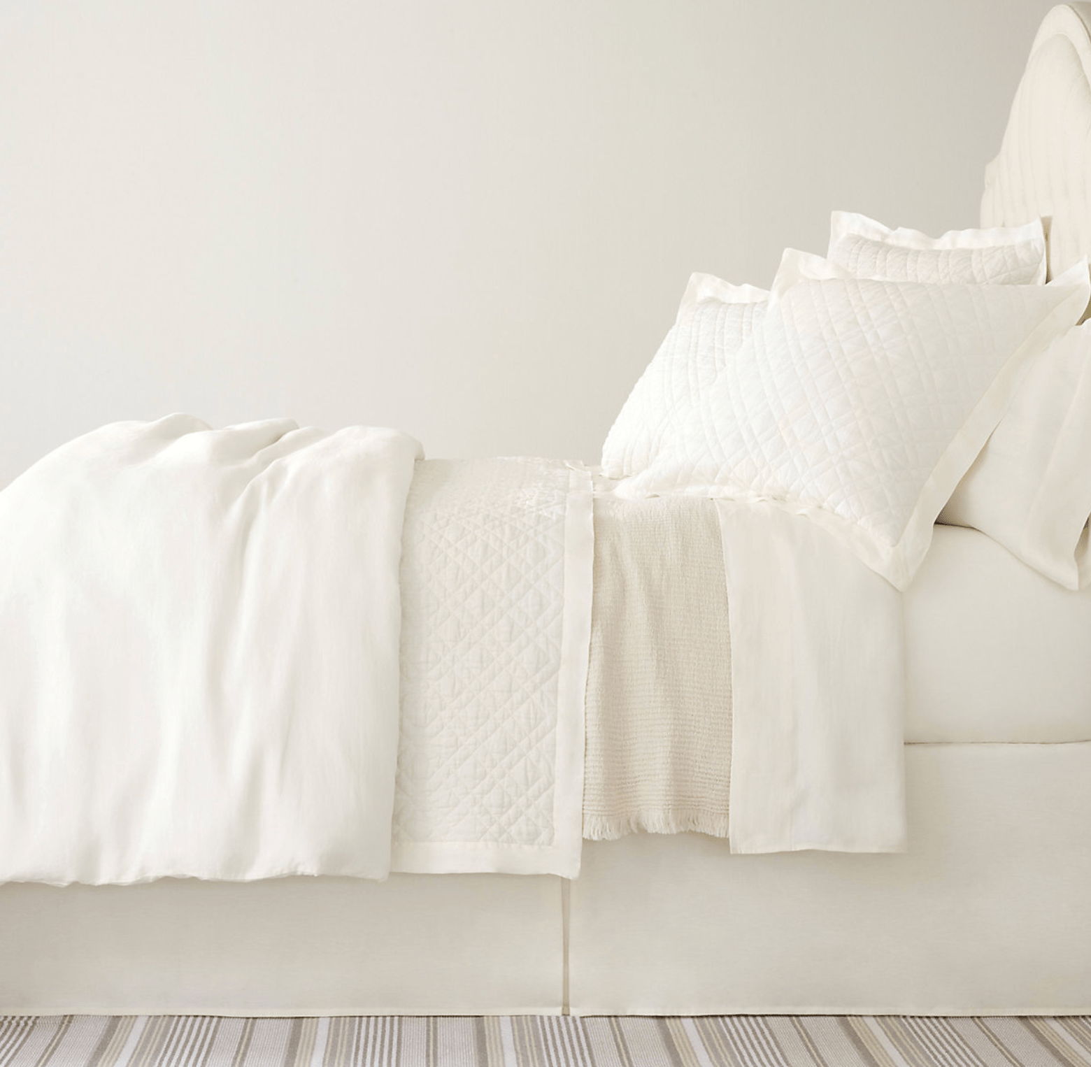 Premium Washed Linen Sham Pillowcase - Ivory White 100% Natural Linen - Soft & Breathable Bedding for Master Bedroom, Guest Room or Vacation Home