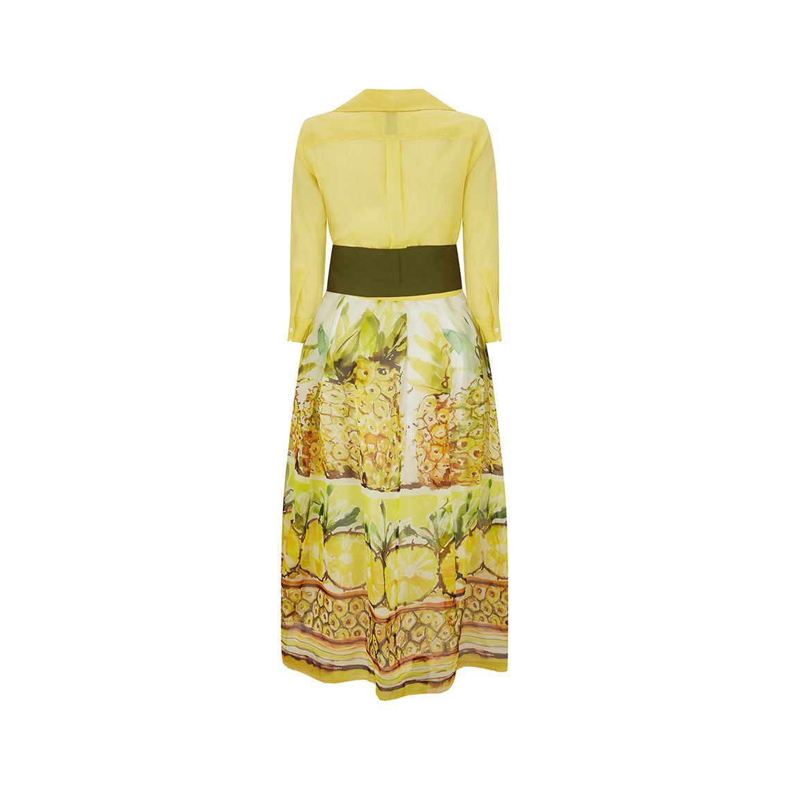 Jemma Long Pineapple Organza Dress - Elegant Summer Maxi Dress for Women, Beach Wedding Guest Dress, Tropical Vacation Outfit