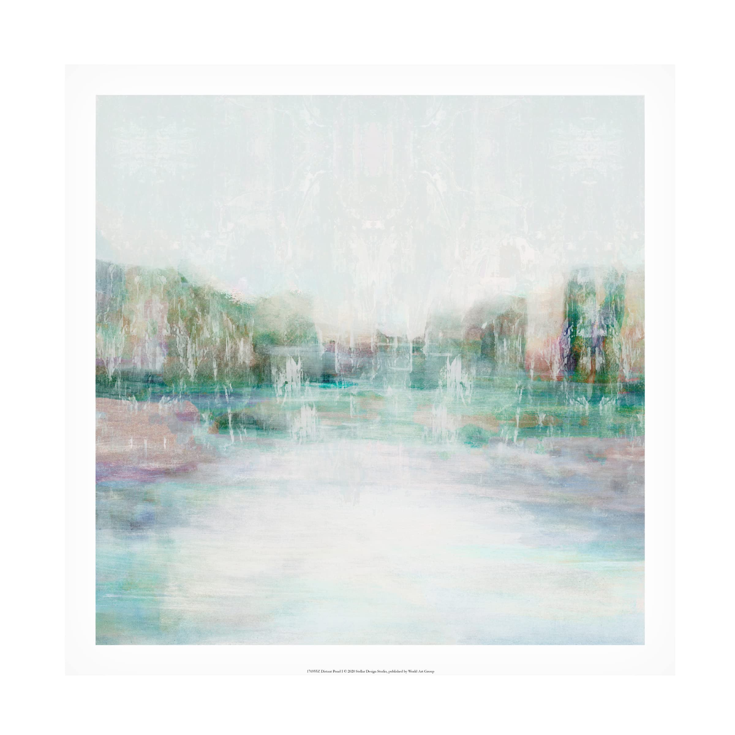 Stellar Design Studio 'Distant Pond I' Canvas Wall Art Print - Modern Landscape Painting for Living Room, Bedroom & Office Decor