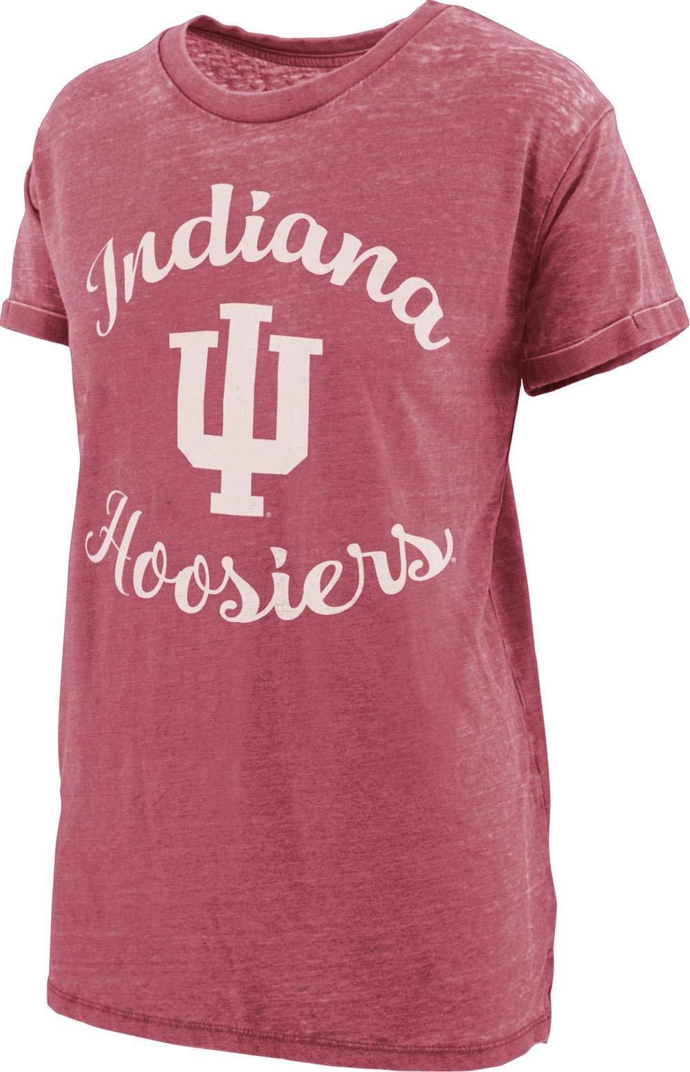 Royce Apparel Women's Indiana University Hoosiers Vintage Short Sleeve T-Shirt | Soft Cotton Boyfriend Tee | Perfect for Game Day, Campus Wear & Casual Outfits