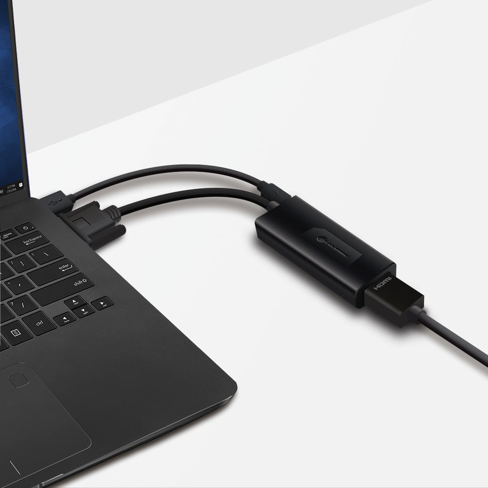 Portable VGA to HDMI Adapter Converter with USB Audio - 1080p Full HD Resolution Support for Laptop, PC, Monitor, Projector | Home Office, Gaming & Presentations