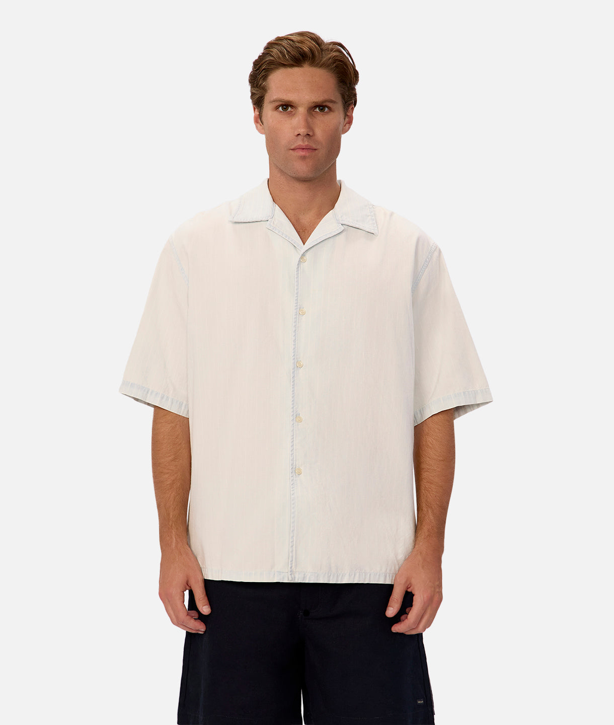 San Jose Short Sleeve Shirt - Bleach Wash White Cotton T-Shirt for Men | Casual Streetwear, Summer Outfits & Everyday Wear