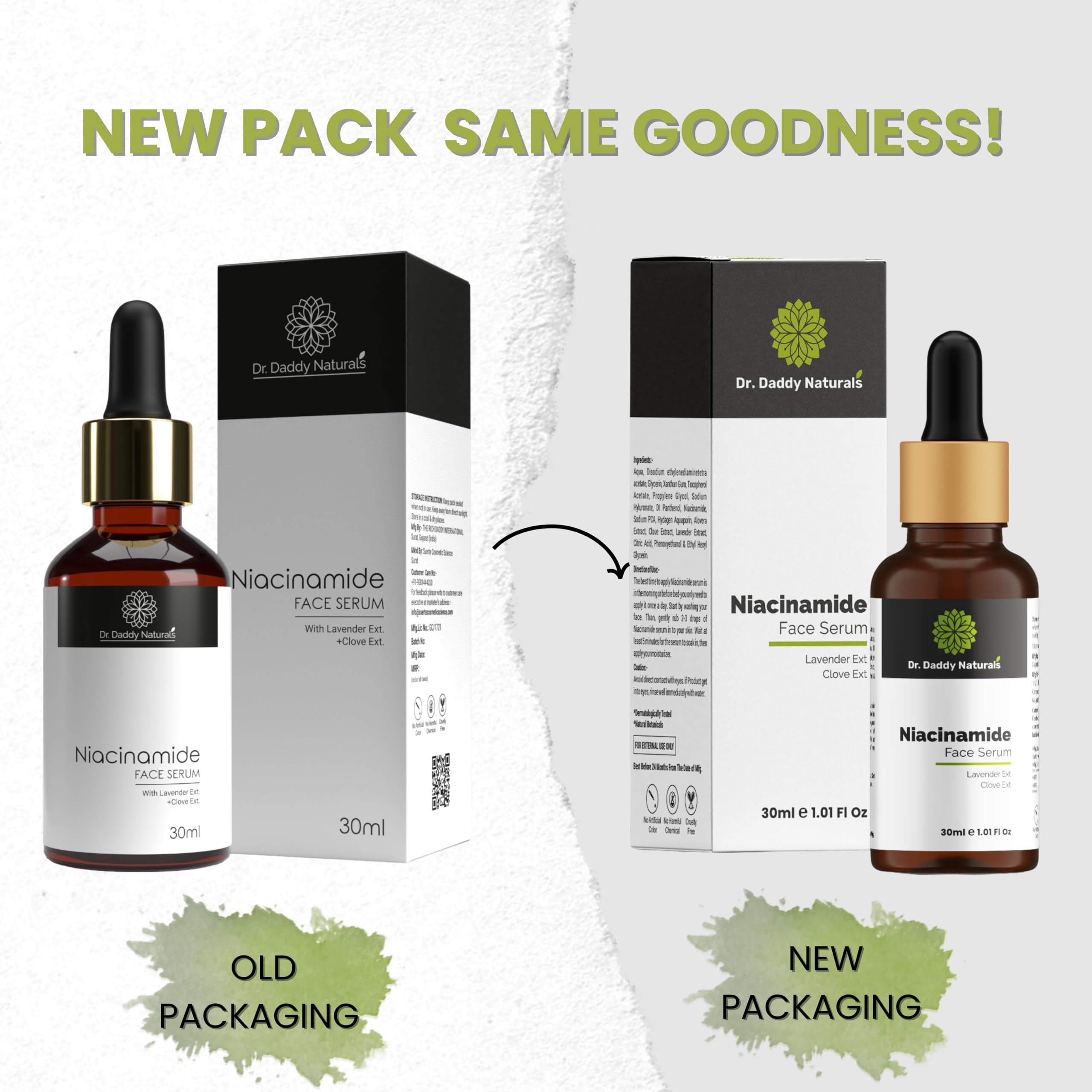 Dr. Daddy Naturals Niacinamide Face Serum 30ml - Dark Spot Corrector for Hyperpigmentation, Brightening & Even Skin Tone | Daily Skincare for Glowing Complexion