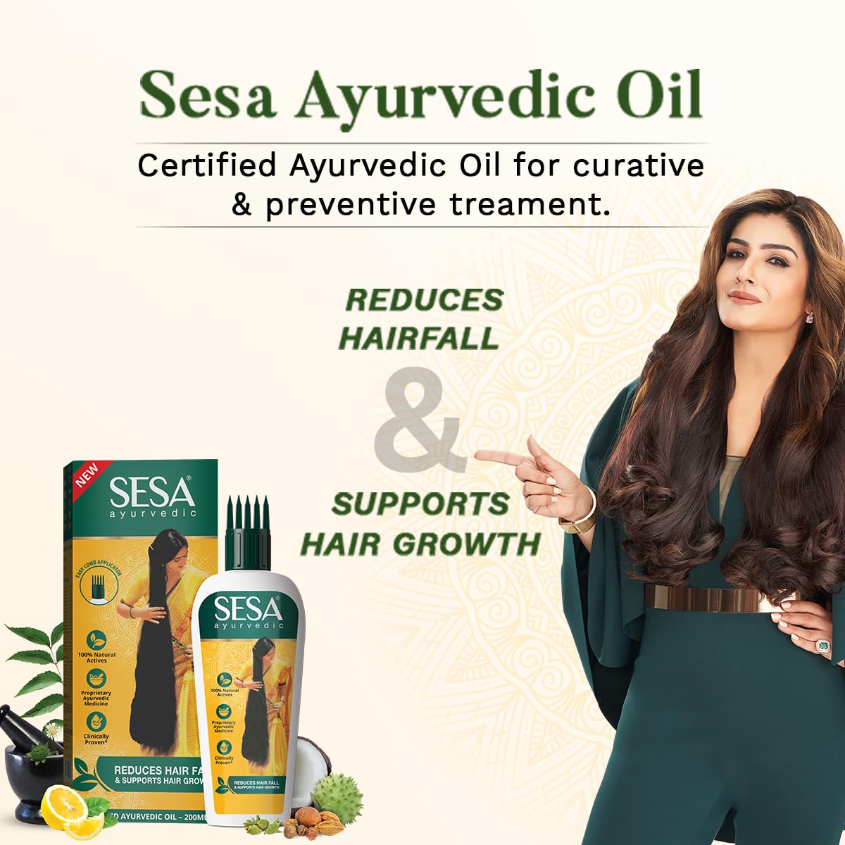 **SESA Ayurvedic Hair Oil & Medicinal Shampoo Combo Pack (200ml Each) – Controls Hair Fall, Nourishes Scalp, Promotes Hair Growth for Men & Women – Perfect for Daily Hair Care & Scalp Treatment**
