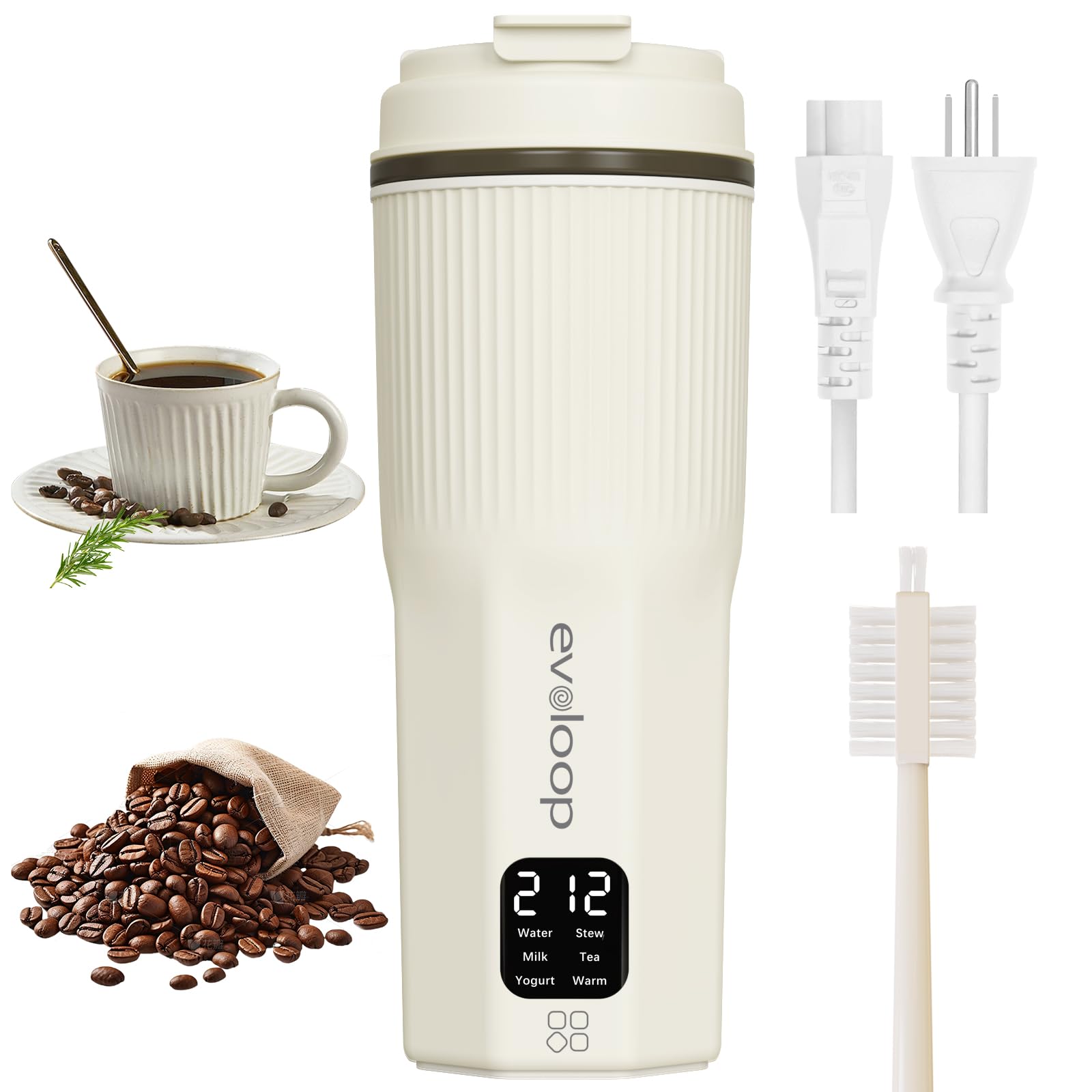 8-in-1 Automatic Nut Milk Maker & Electric Travel Kettle (100-240V) - Perfect for Vegan Milk, Coffee & Tea On-the-Go, Home & Office Use