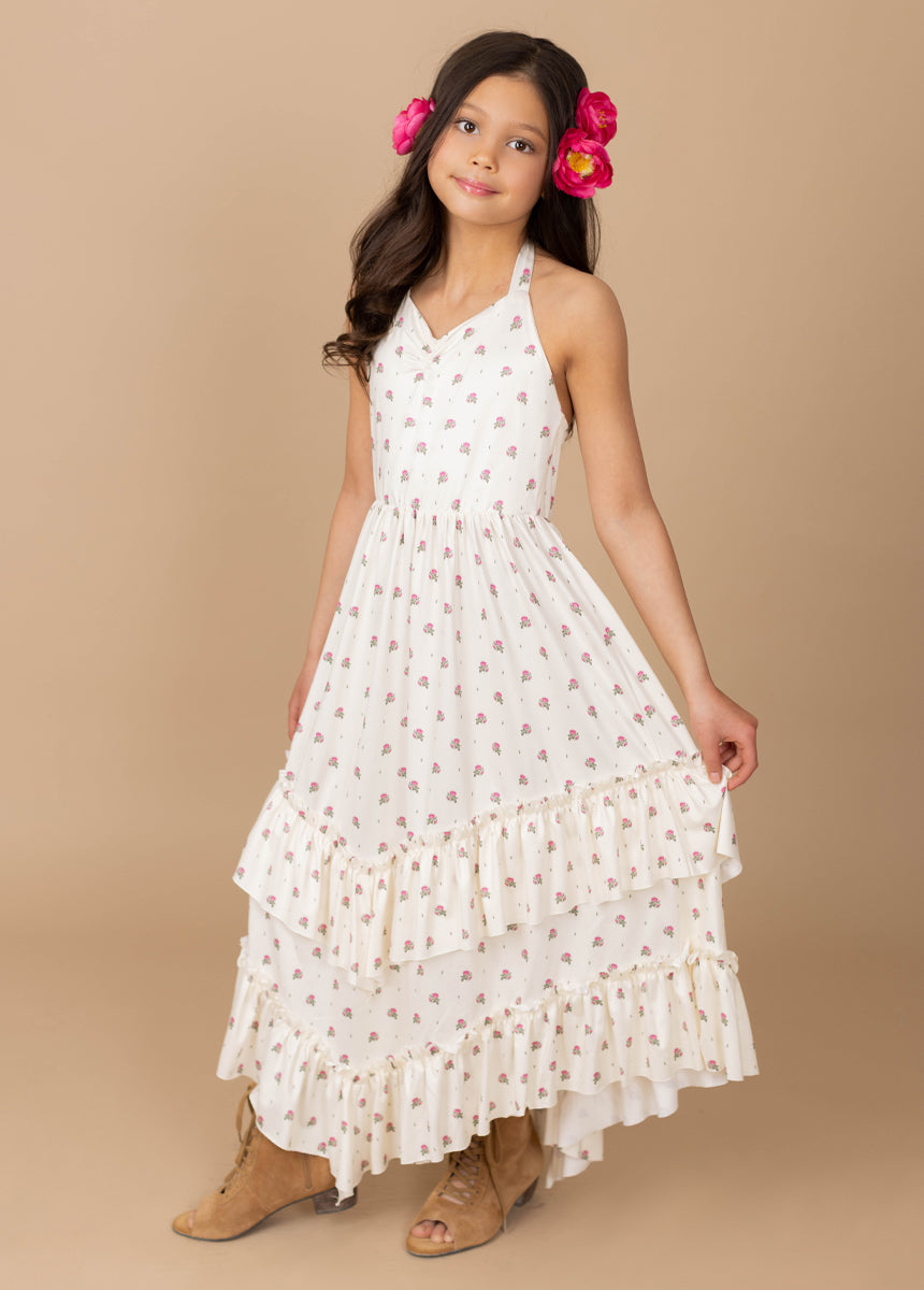 Jenny Dress in Pink Floral Dot - Women's Floral Print Summer Dress for Casual Wear, Date Night & Beach Vacation