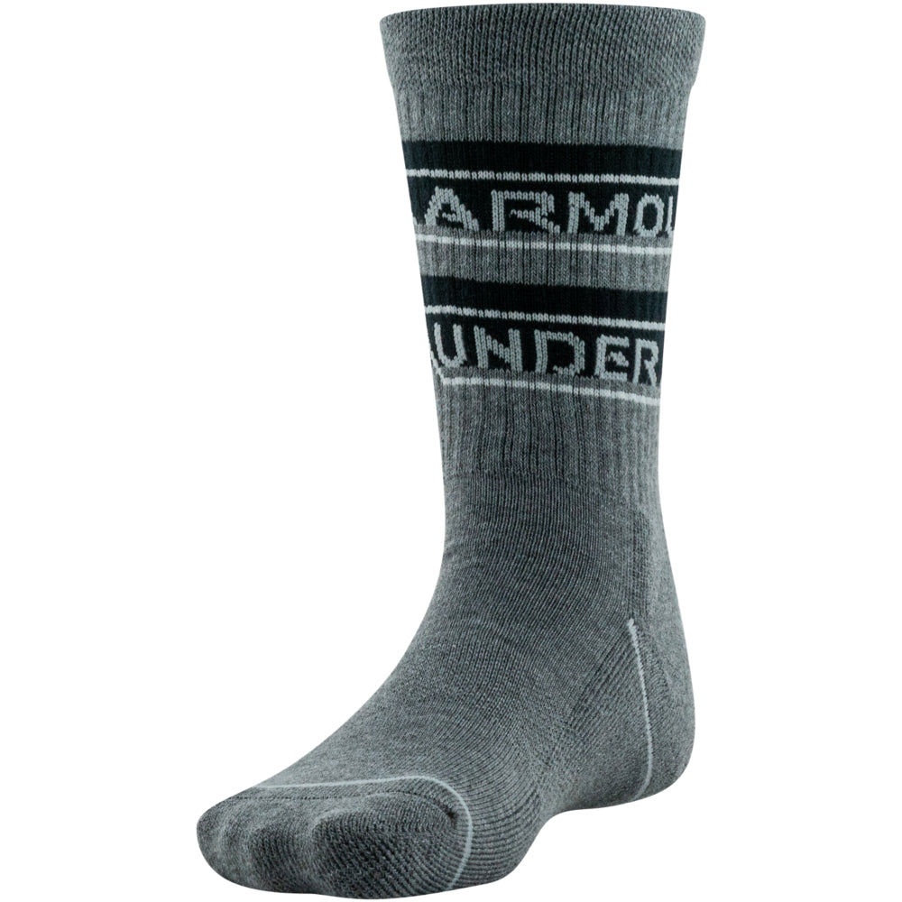 Under Armour Youth Phenom Crew Socks 3 Pack for Boys - Moisture-Wicking & Comfortable Athletic Socks for Sports, Running, and Everyday Wear