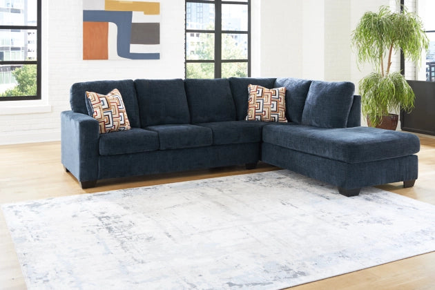 Aviemore 2-Piece Sectional Sofa with Right-Hand Facing Chaise Lounge in Ink Color - Perfect for Living Room, Family Room & Home Theater Comfort