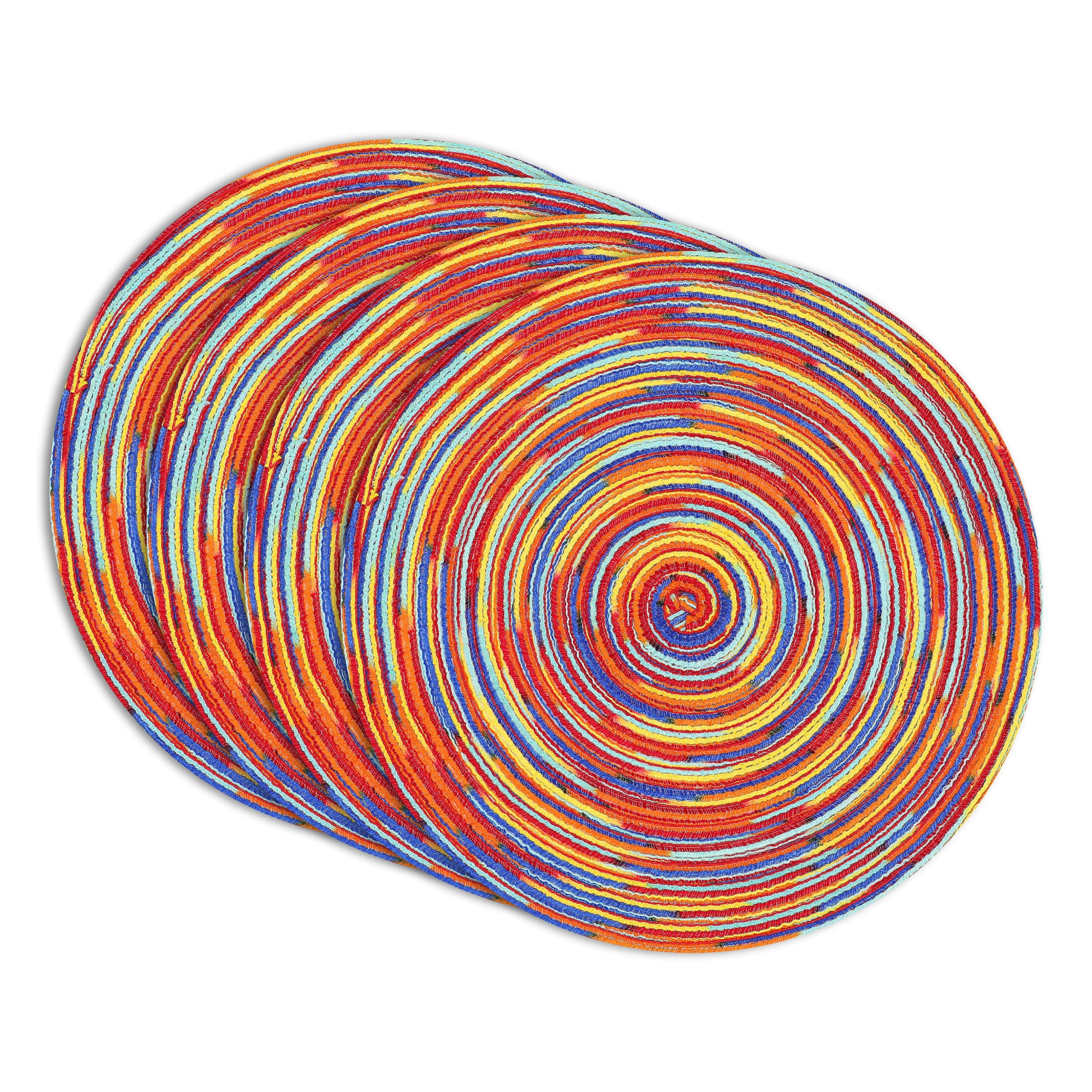 Round Woven Placemats Set of 4 - 14.8