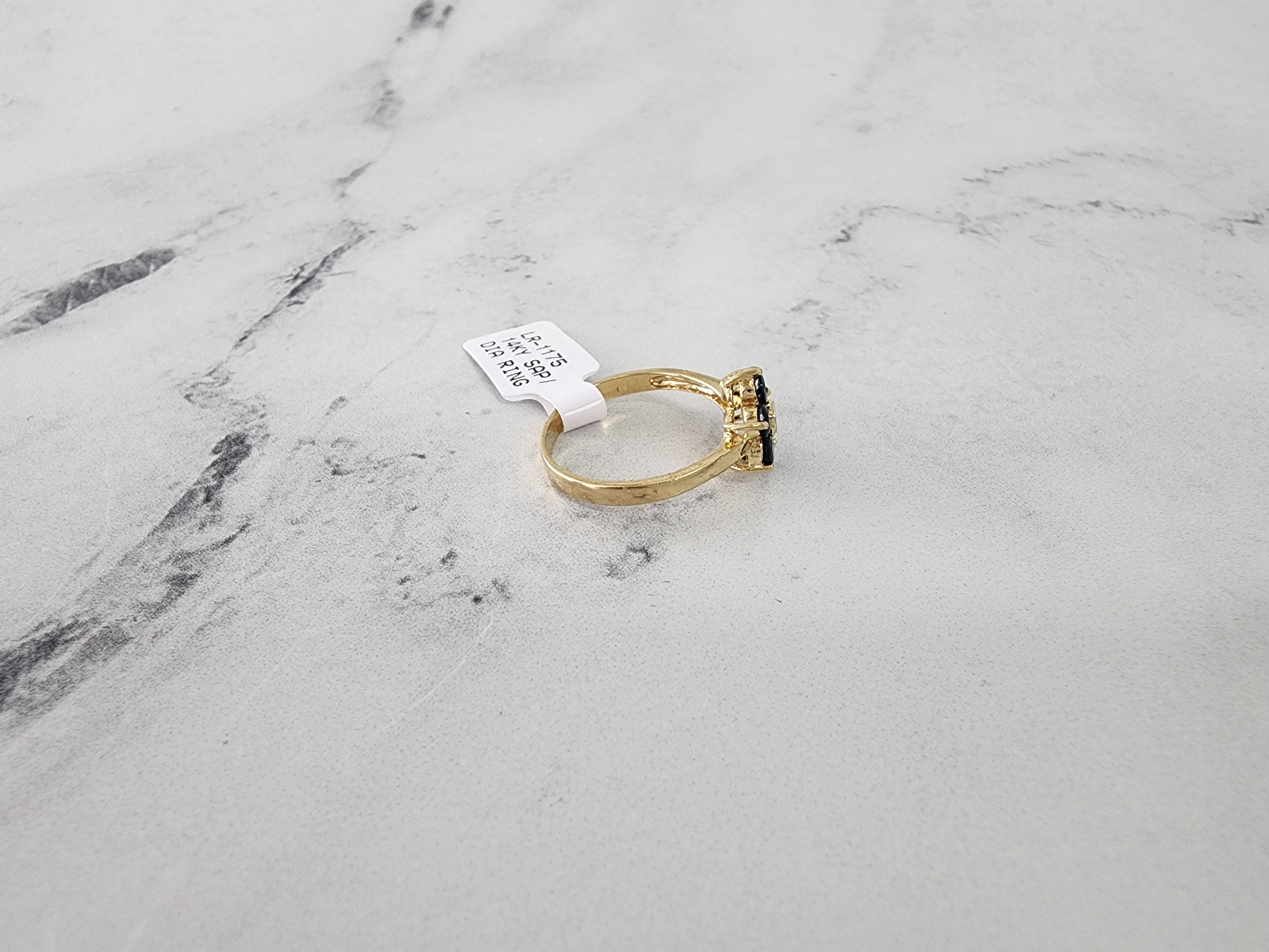 14K Yellow Gold Sapphire Flower Ring for Women - Elegant Floral Jewelry Gift for Birthday, Anniversary & Special Occasions